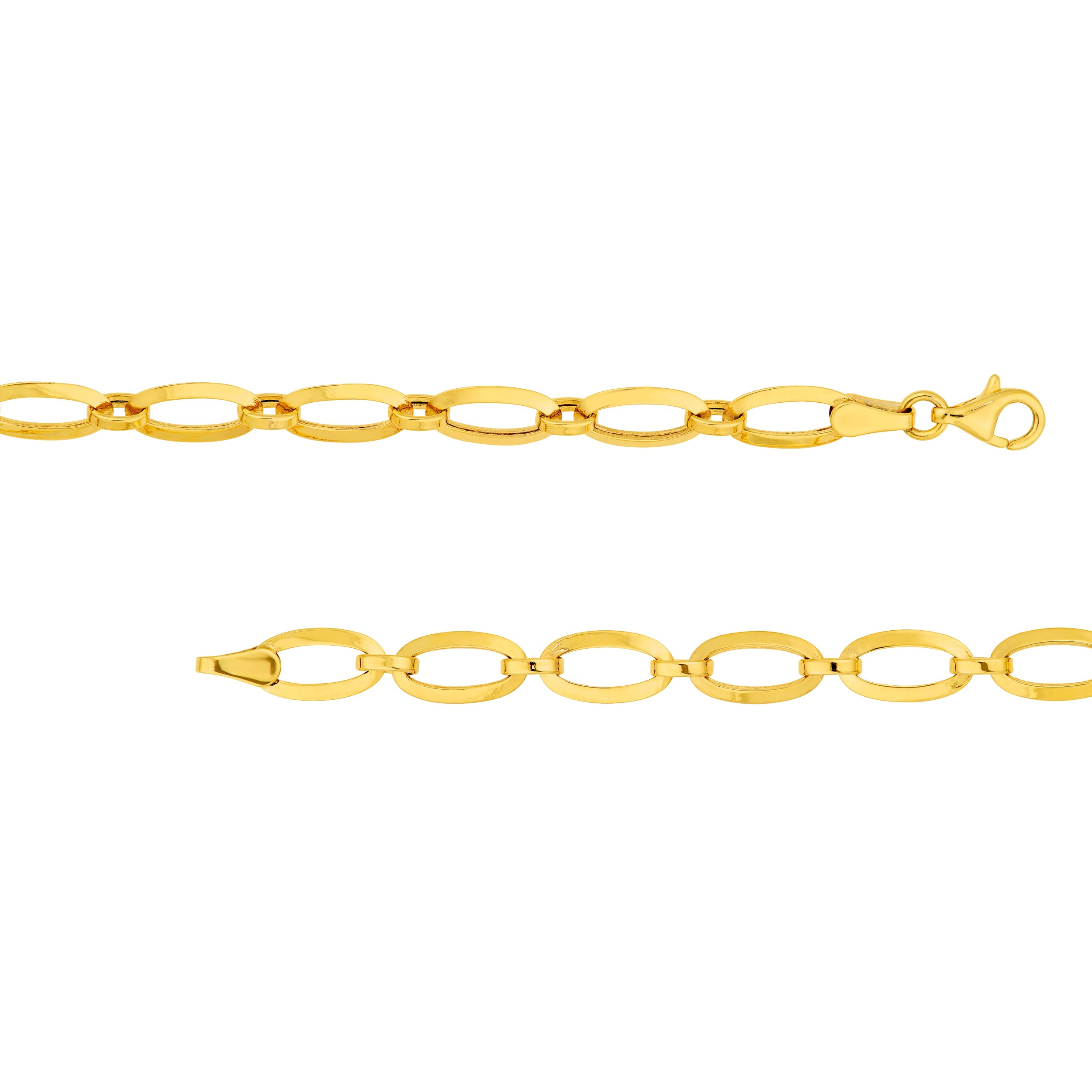 14K Yellow Gold 5.20mm 1+1 Oval Link Chain Birmingham Jewelry Necklace Birmingham Jewelry 