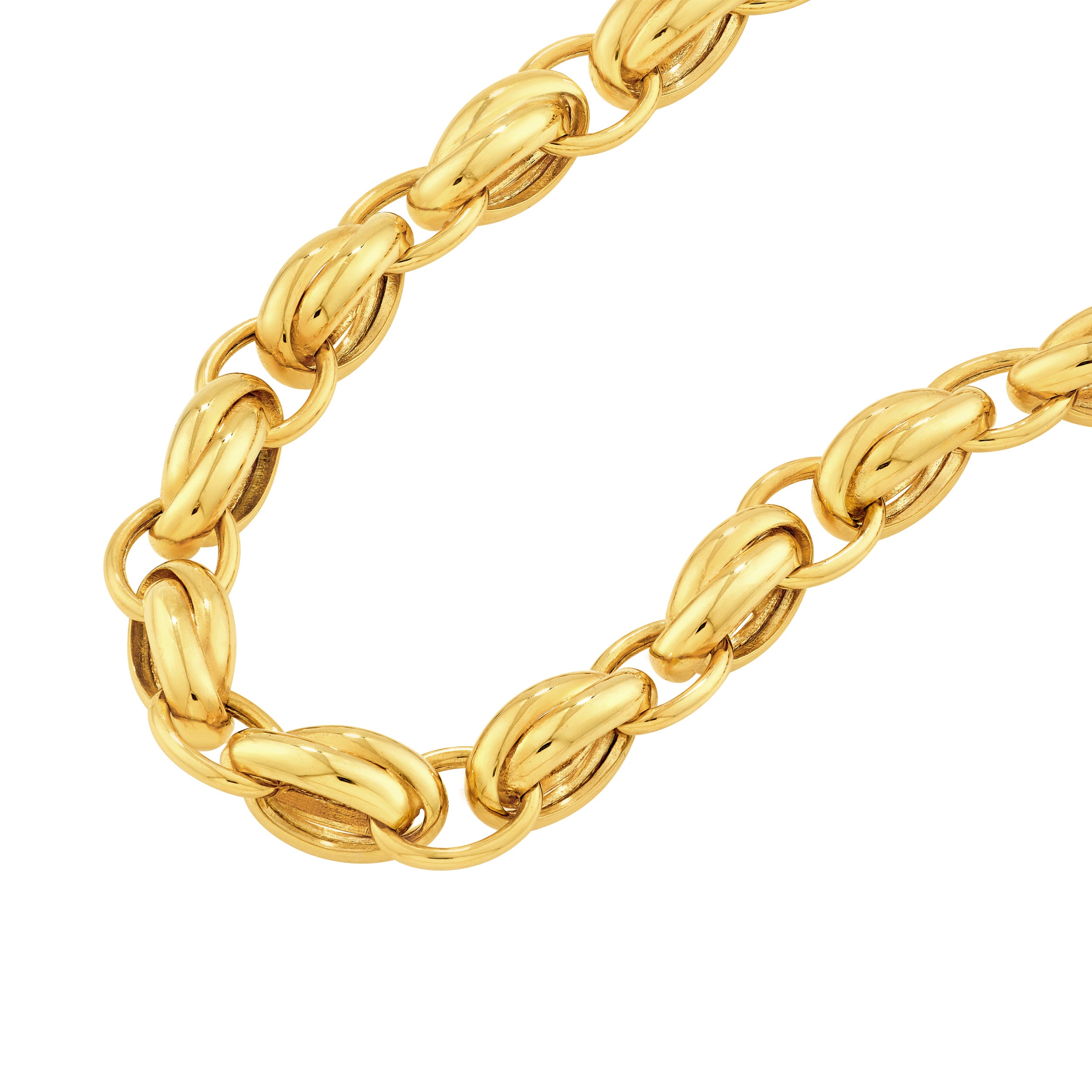 14K Yellow Gold 2+1 Overlap Link Chain Birmingham Jewelry Bracelet Birmingham Jewelry 