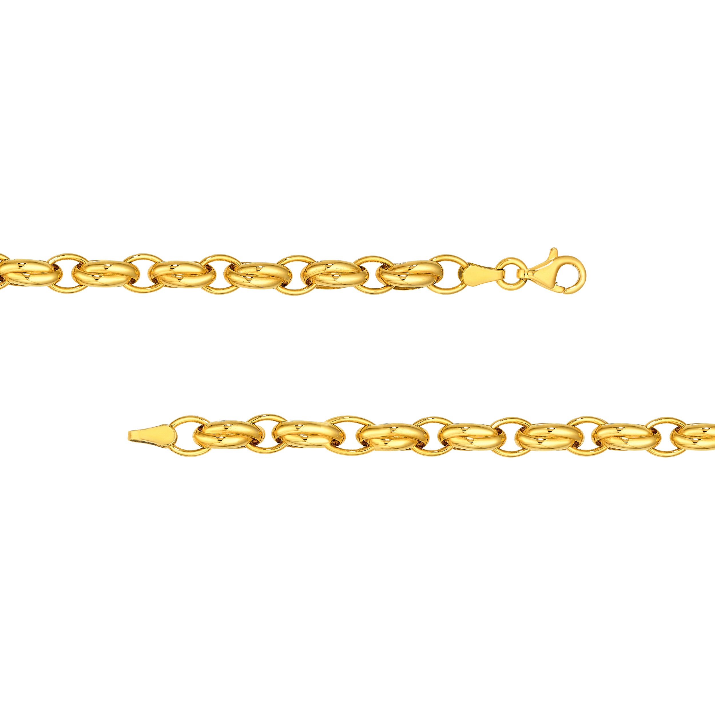 14K Yellow Gold 2+1 Overlap Link Chain Birmingham Jewelry Bracelet Birmingham Jewelry 