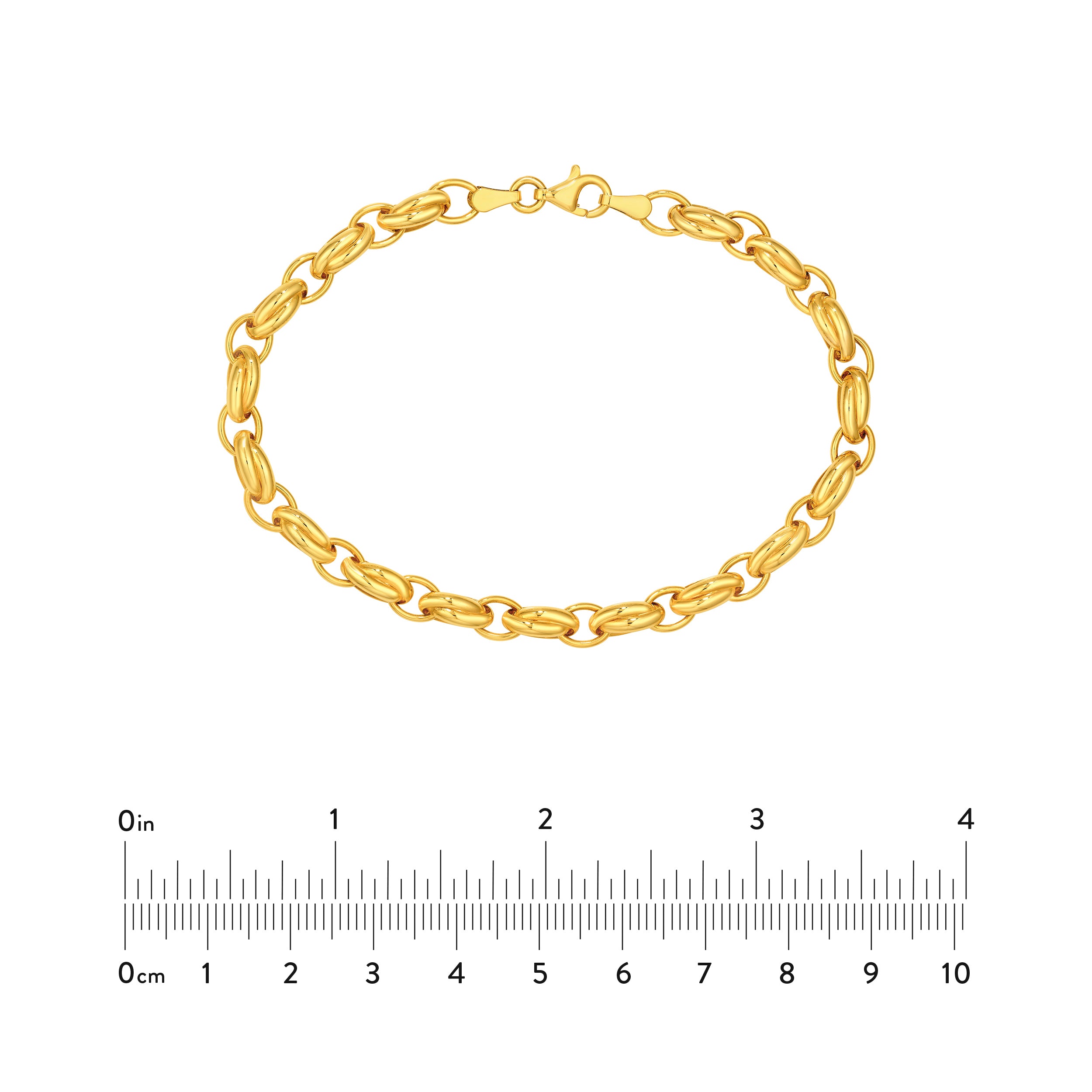 14K Yellow Gold 2+1 Overlap Link Chain Birmingham Jewelry Bracelet Birmingham Jewelry 