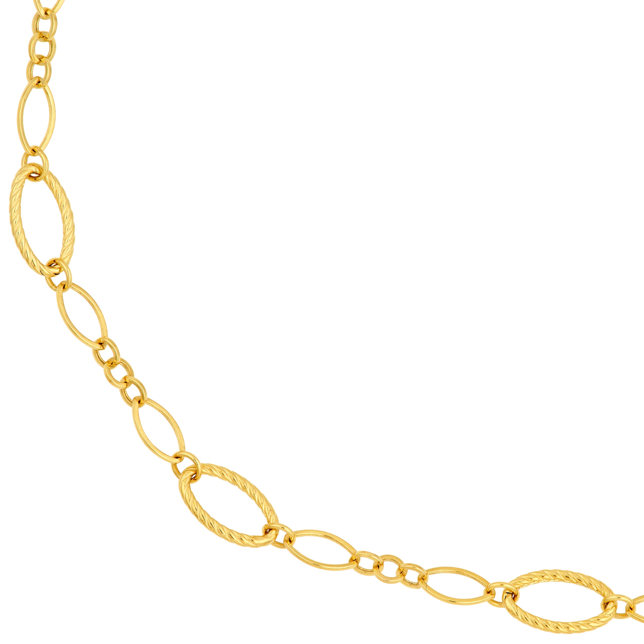 14K Yellow Gold Oval Twisted & Polished Link Chain Birmingham Jewelry Chain Birmingham Jewelry 