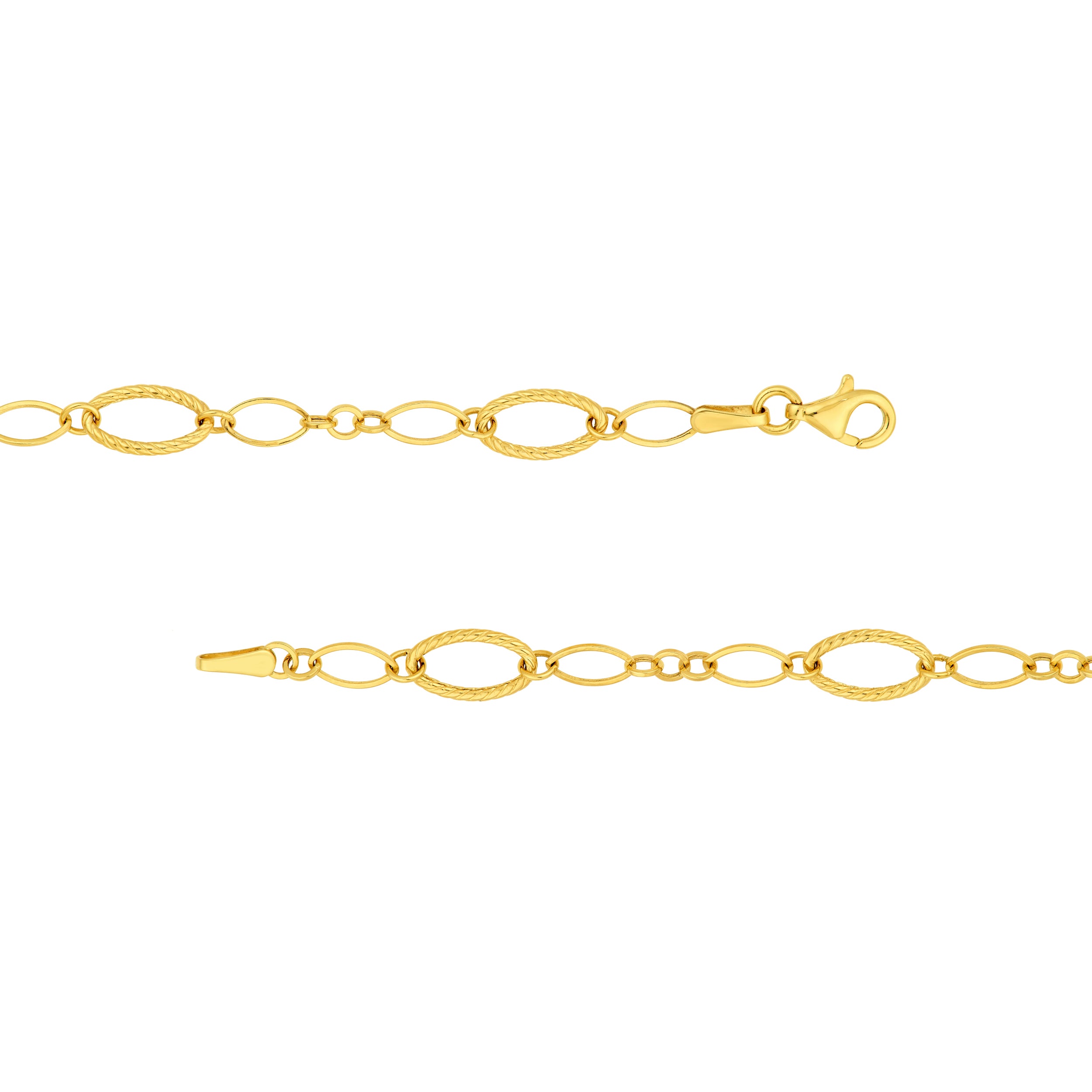 14K Yellow Gold Oval Twisted & Polished Link Chain Birmingham Jewelry Chain Birmingham Jewelry 
