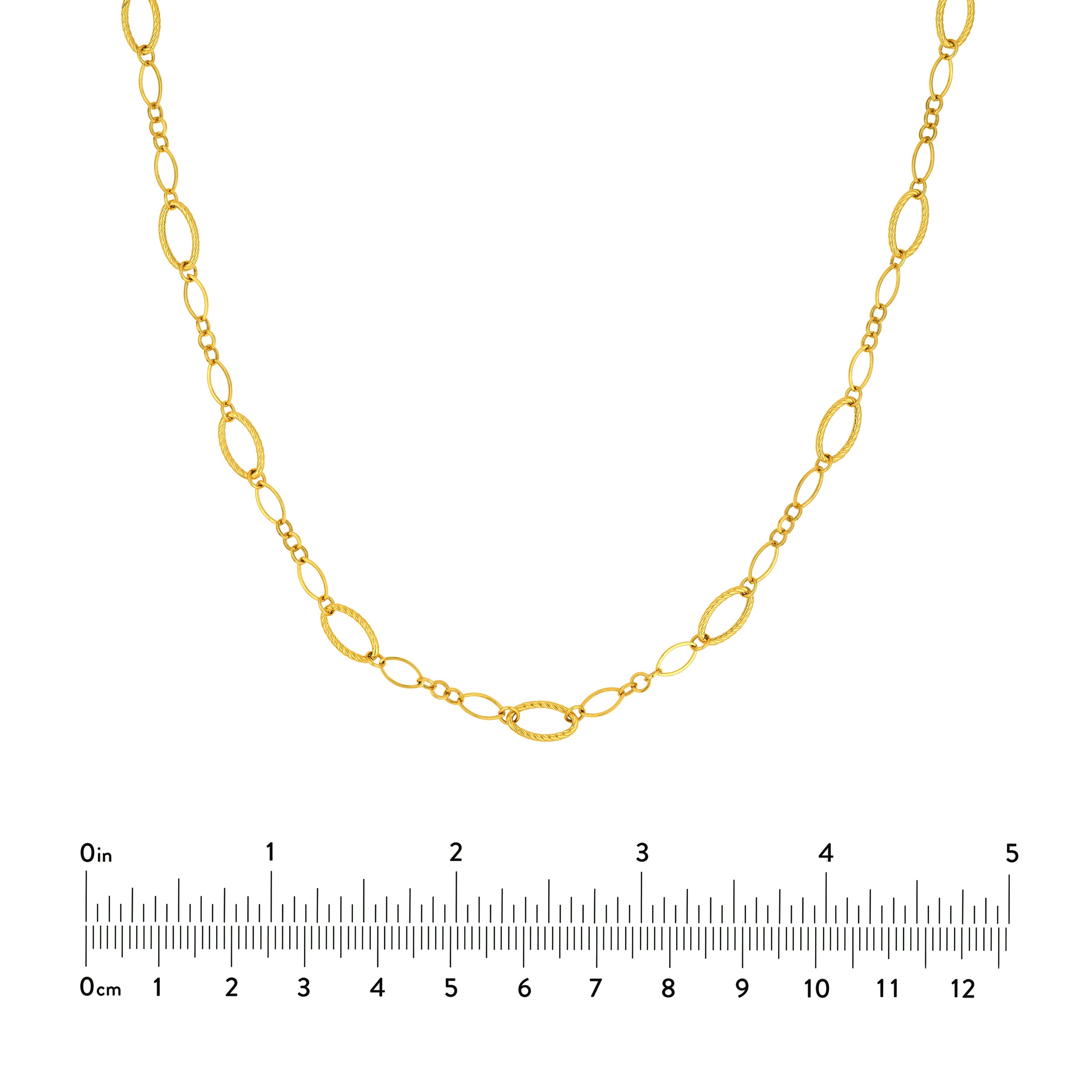 14K Yellow Gold Oval Twisted & Polished Link Chain Birmingham Jewelry Chain Birmingham Jewelry 