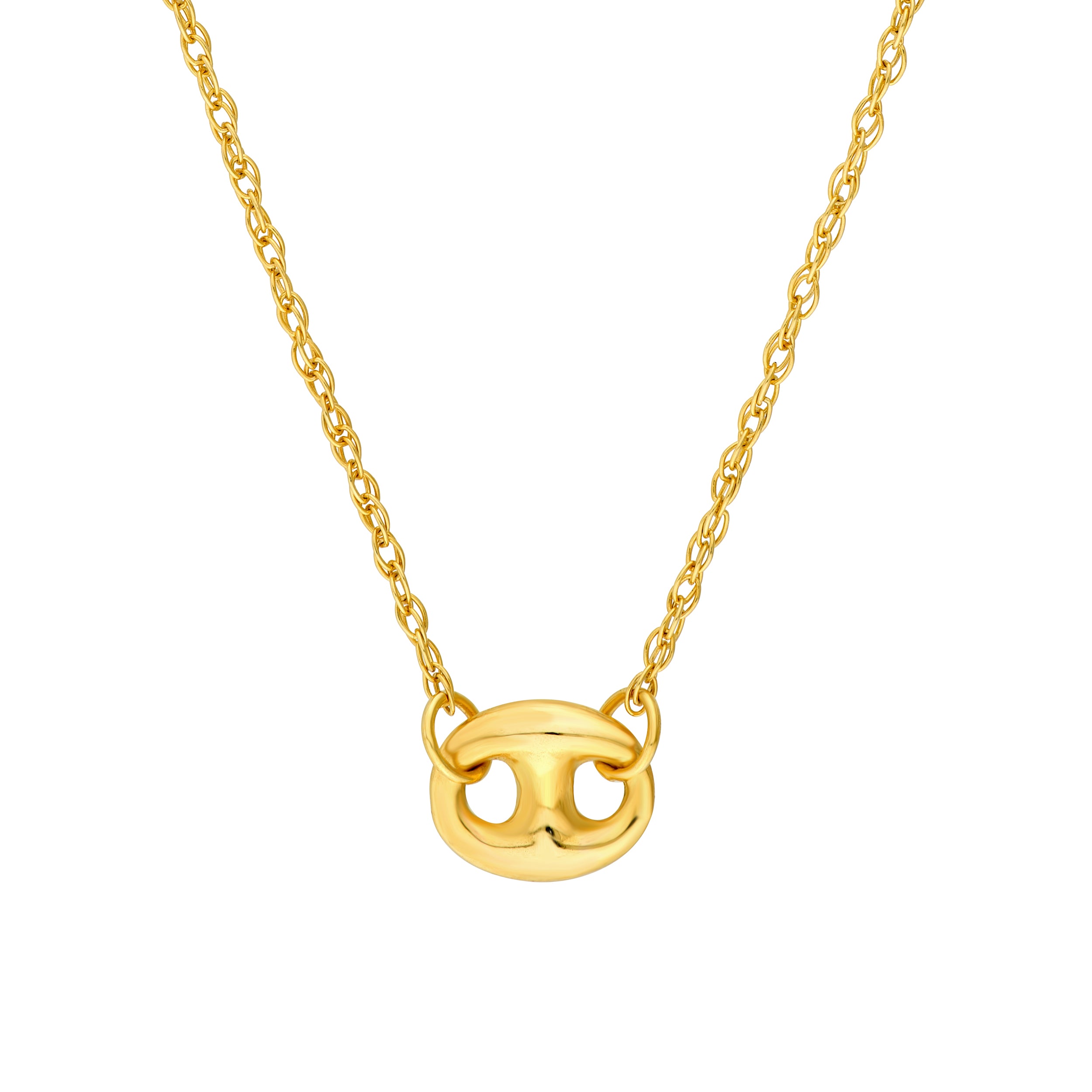 14K Yellow Gold Puff Mariner Necklace Birmingham Jewelry Necklace Birmingham Jewelry 