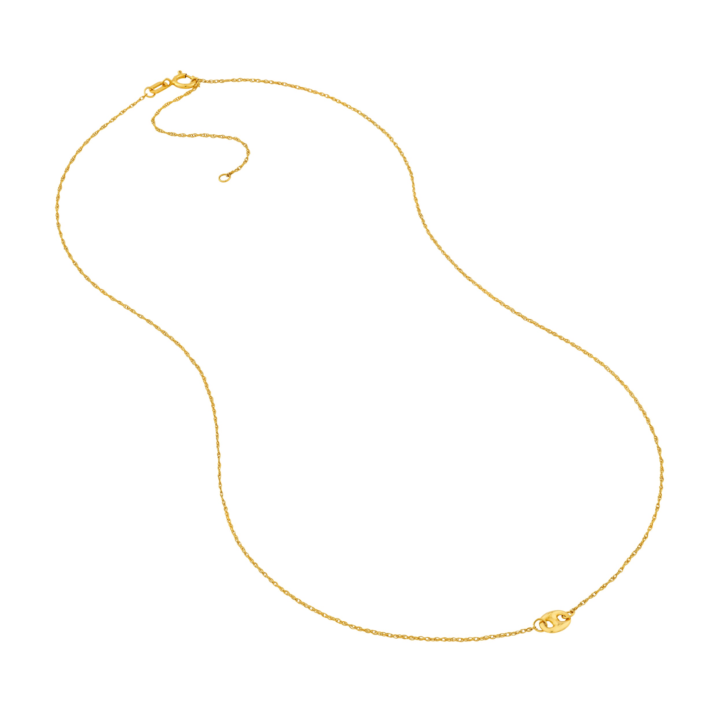 14K Yellow Gold Puff Mariner Necklace Birmingham Jewelry Necklace Birmingham Jewelry 