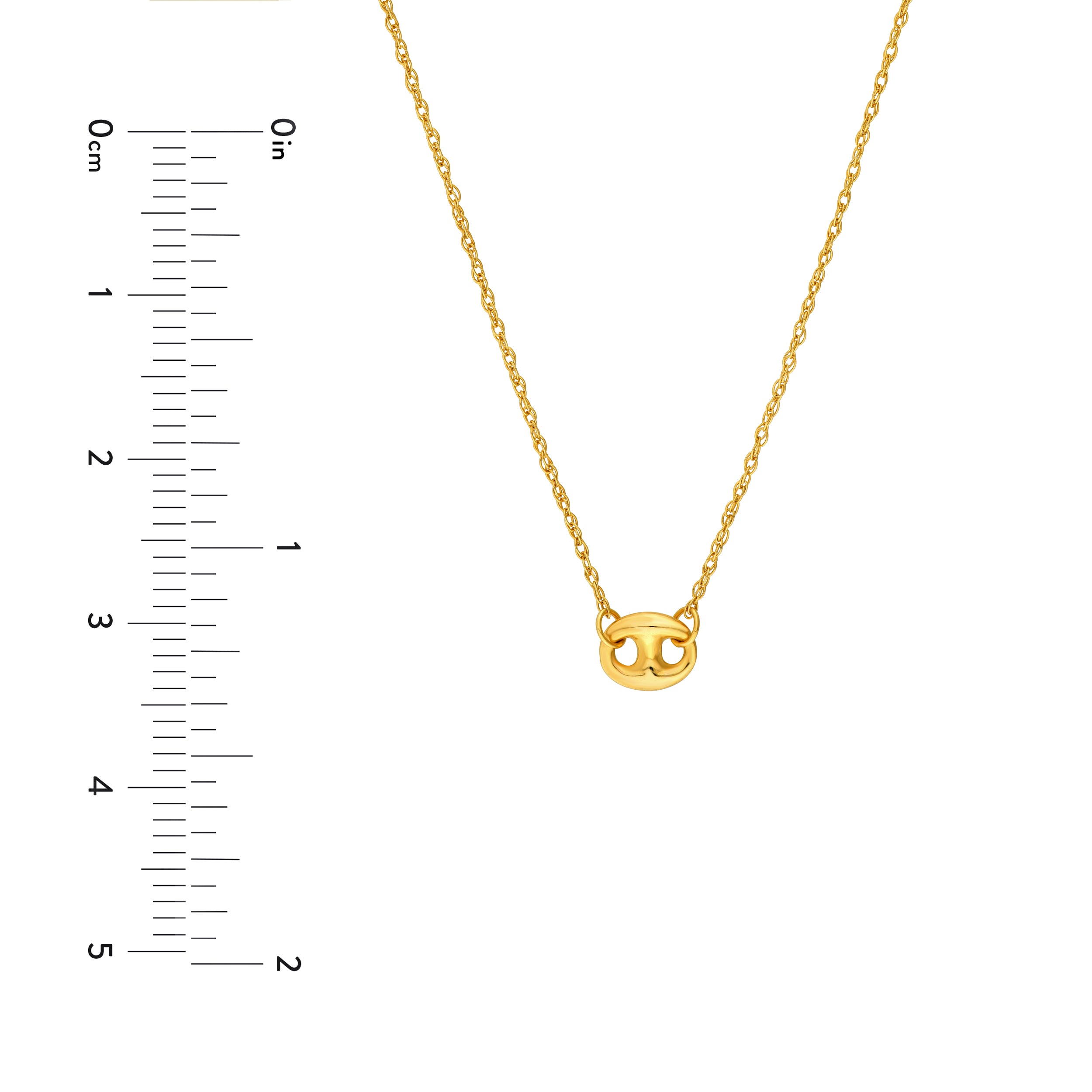 14K Yellow Gold Puff Mariner Necklace Birmingham Jewelry Necklace Birmingham Jewelry 