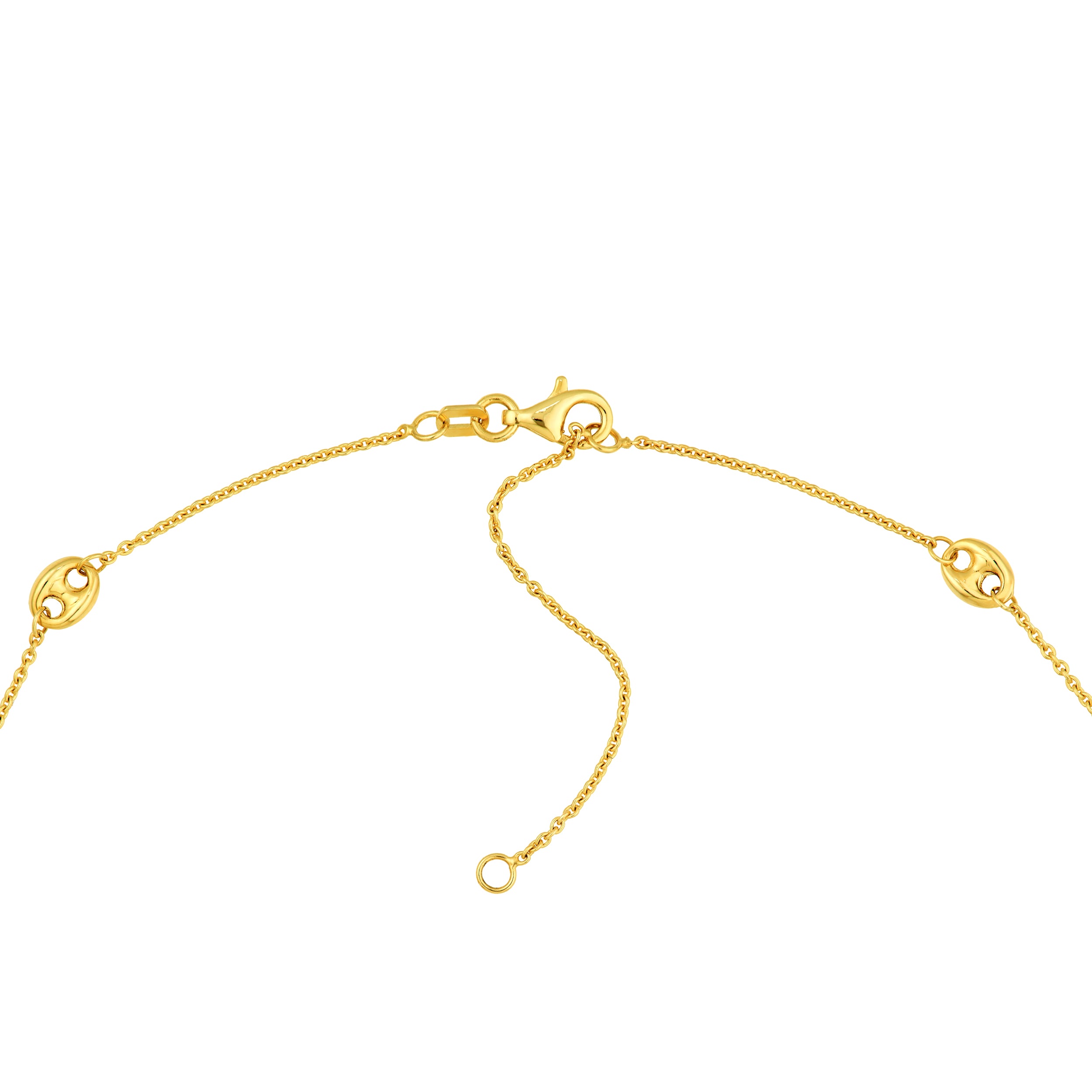 14K Yellow Gold Puff Mariner Lariat Necklace Birmingham Jewelry Necklace Birmingham Jewelry 