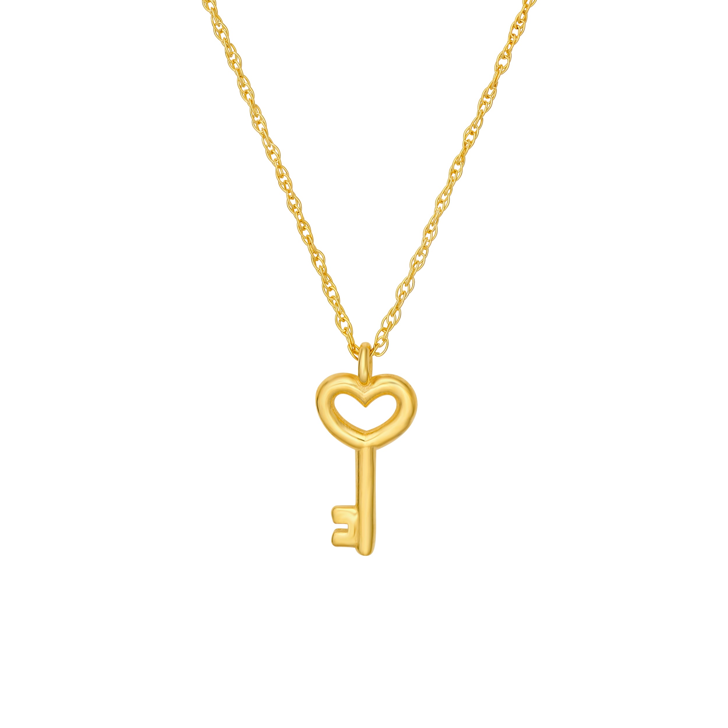 14K Yellow Gold So You Heart Key Pendant Necklace Birmingham Jewelry Necklace Birmingham Jewelry 