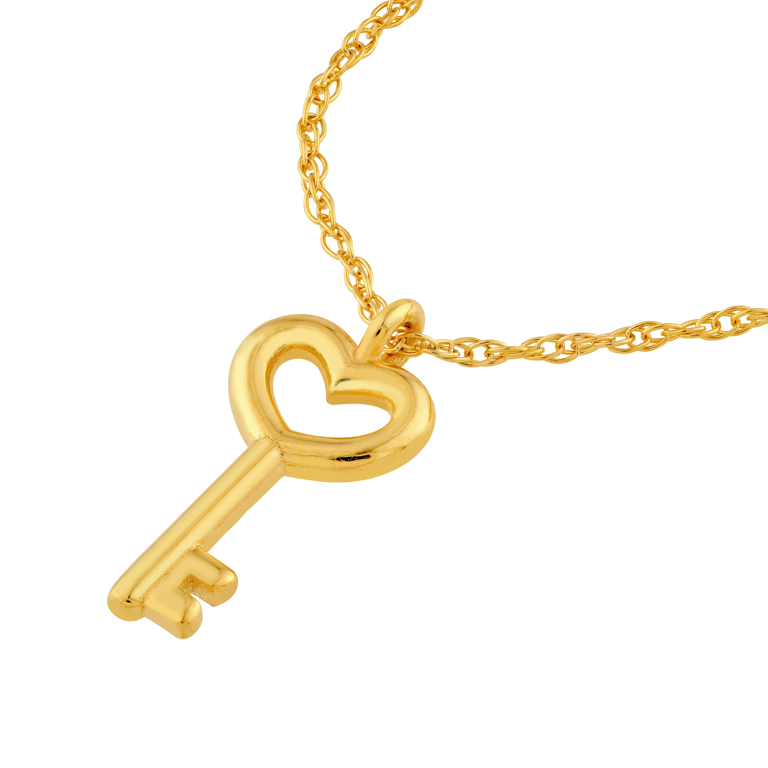 14K Yellow Gold So You Heart Key Pendant Necklace Birmingham Jewelry Necklace Birmingham Jewelry 