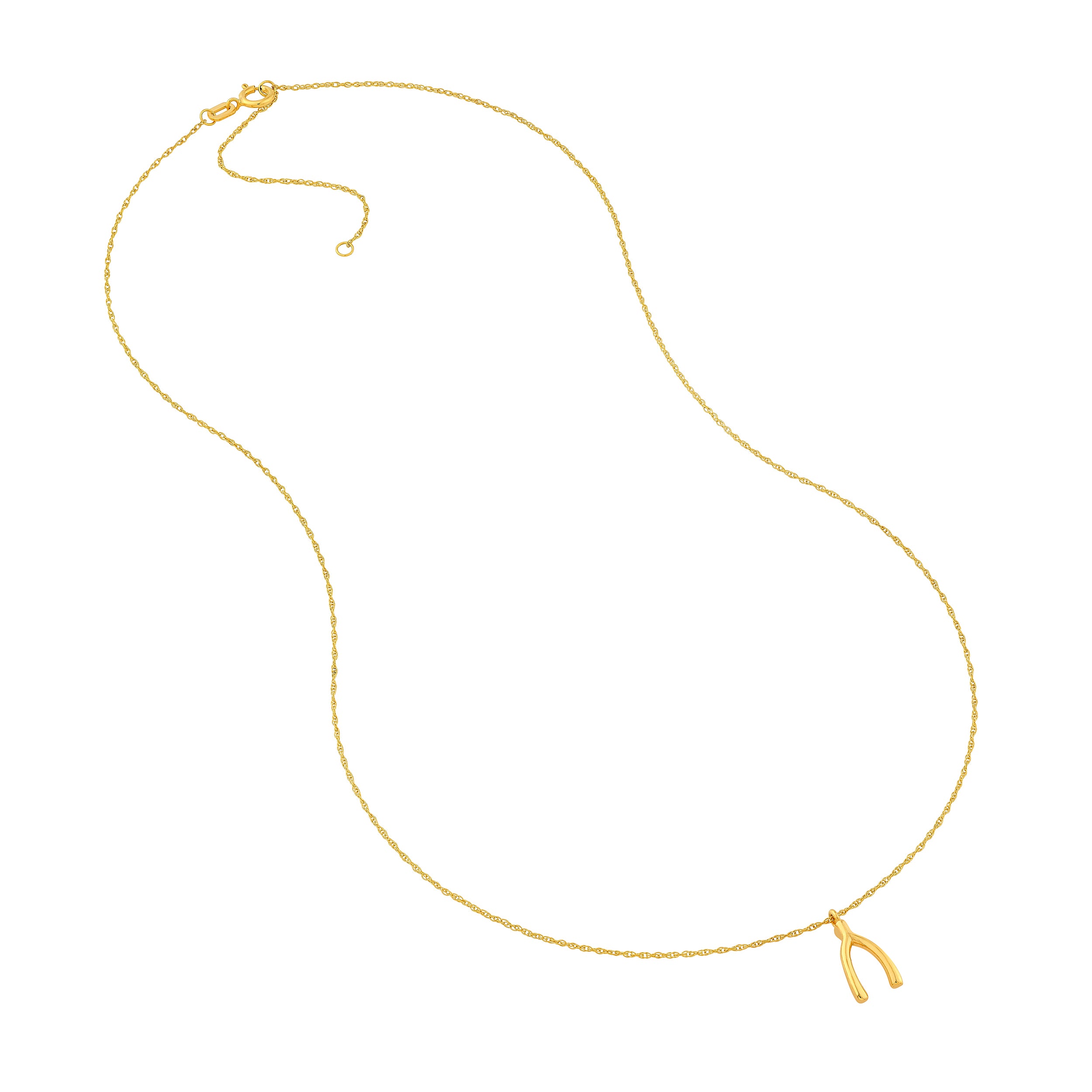 14K Yellow Gold So You Wishbone Pendant Necklace Birmingham Jewelry Necklace Birmingham Jewelry 