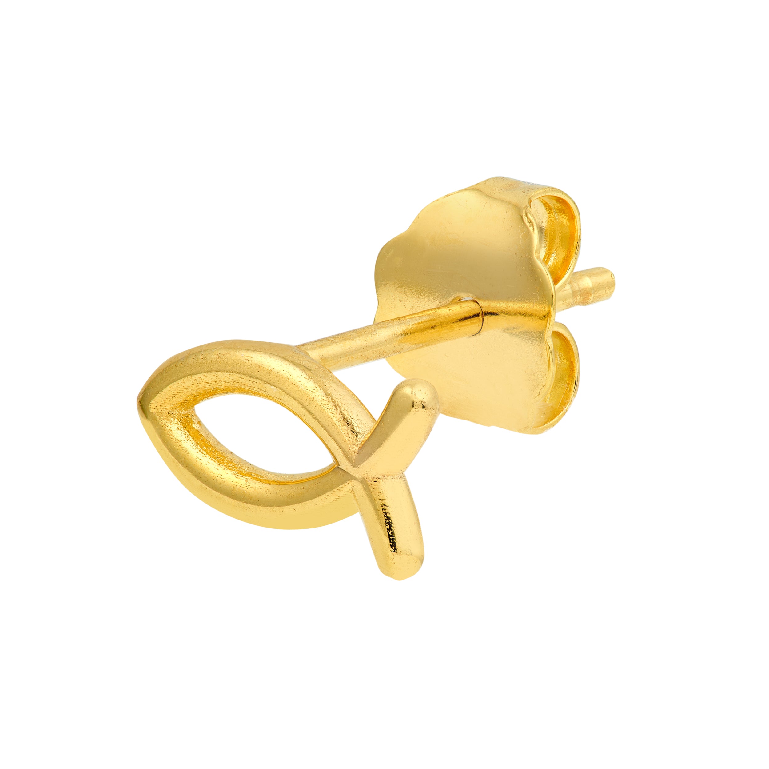 14K Yellow Gold Ichthys Fish Stud Earrings Birmingham Jewelry Earrings Birmingham Jewelry 