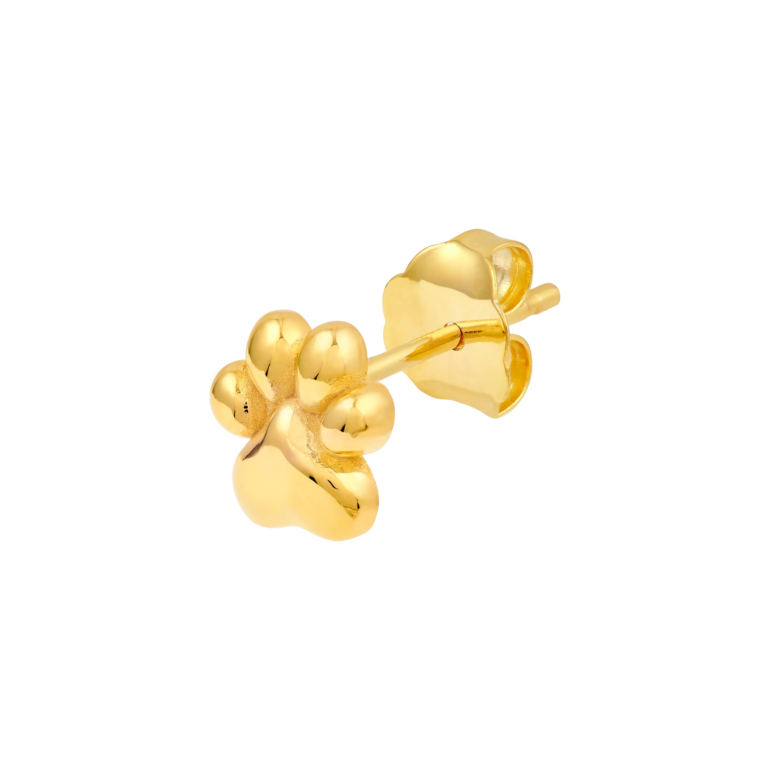 14K Yellow Gold Dog Paw Stud Earrings Birmingham Jewelry Earrings Birmingham Jewelry 