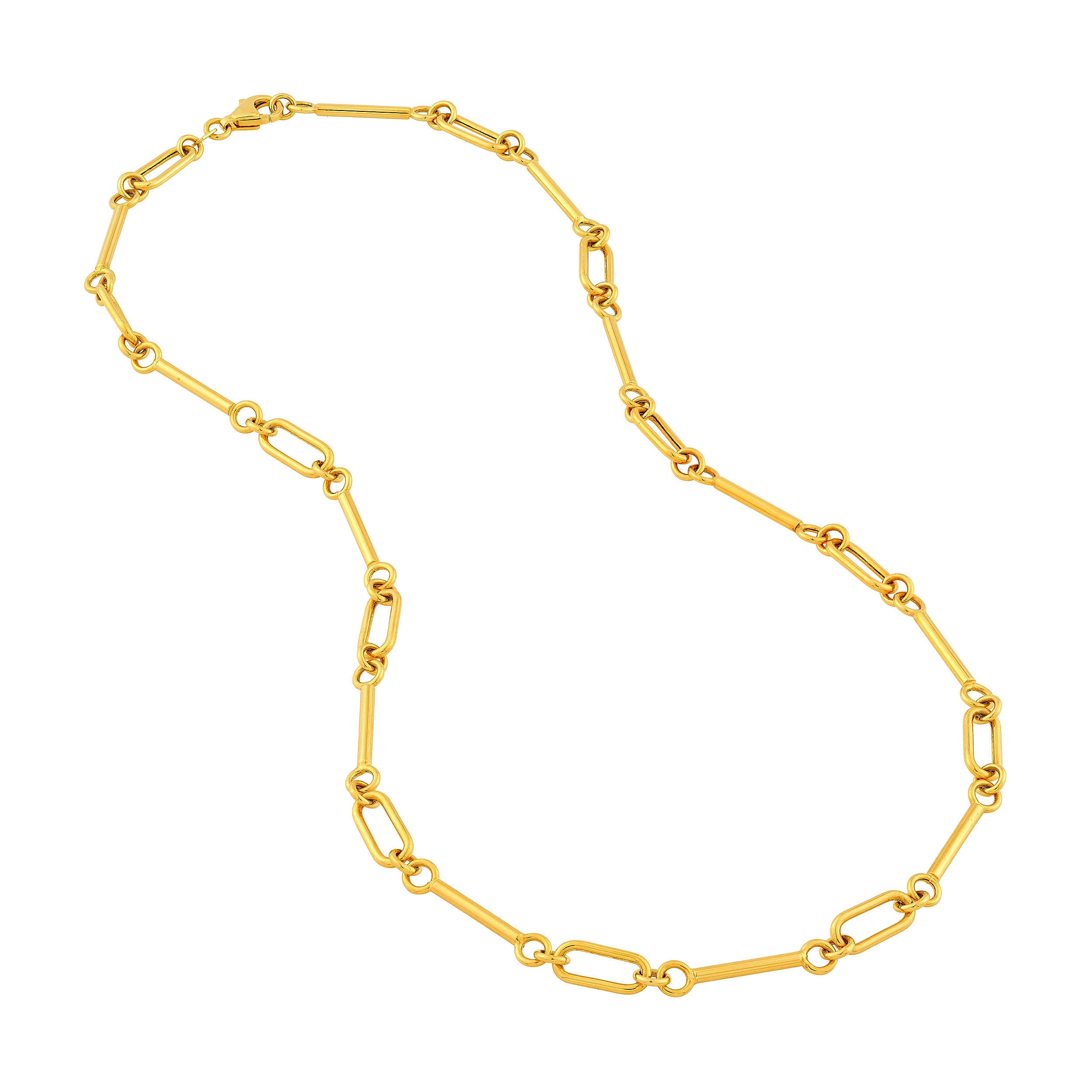 14K Yellow Gold Double Barbell Necklace Birmingham Jewelry Necklace Birmingham Jewelry 