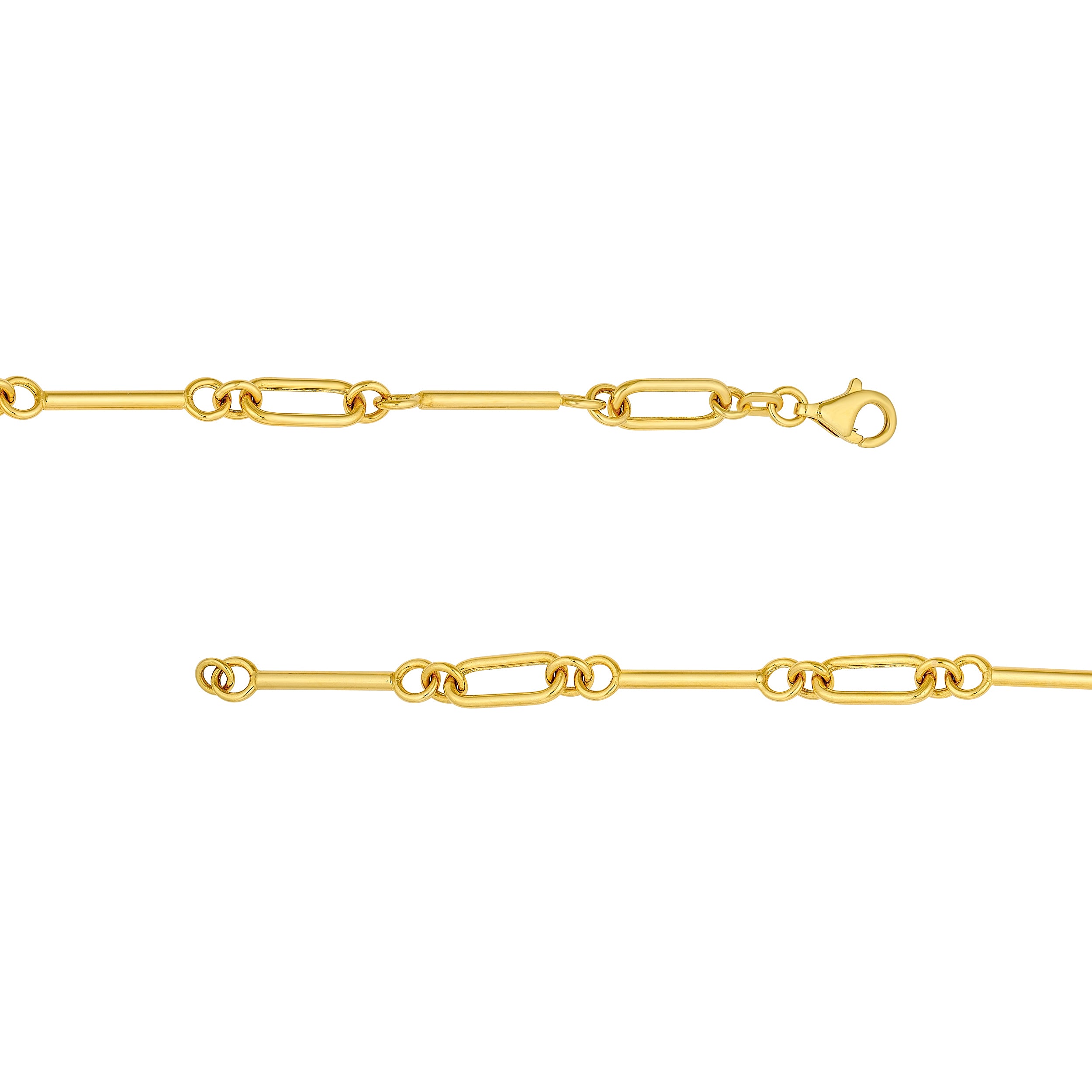 14K Yellow Gold Double Barbell Necklace Birmingham Jewelry Necklace Birmingham Jewelry 