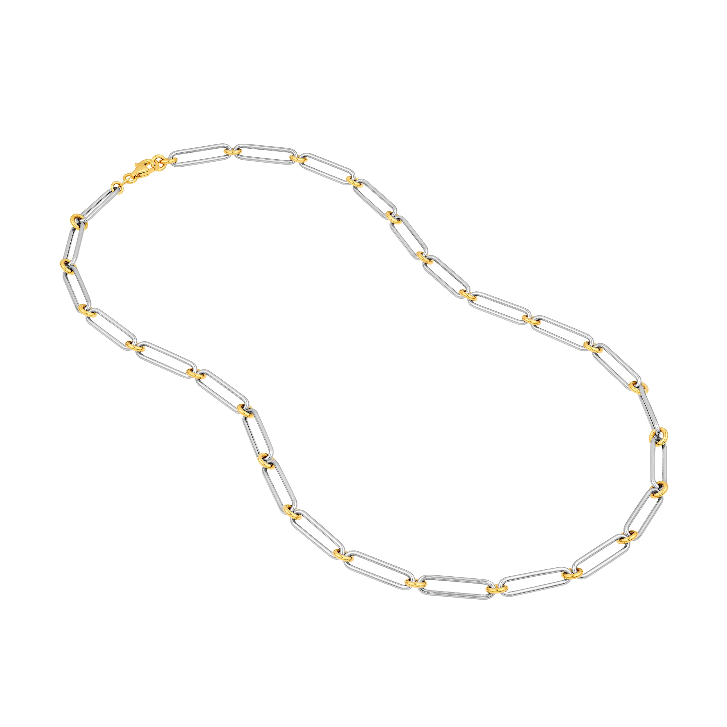 14K Two-Tone Gold Oval Oval Round Link 1+1 Chain Birmingham Jewelry Chain Birmingham Jewelry 