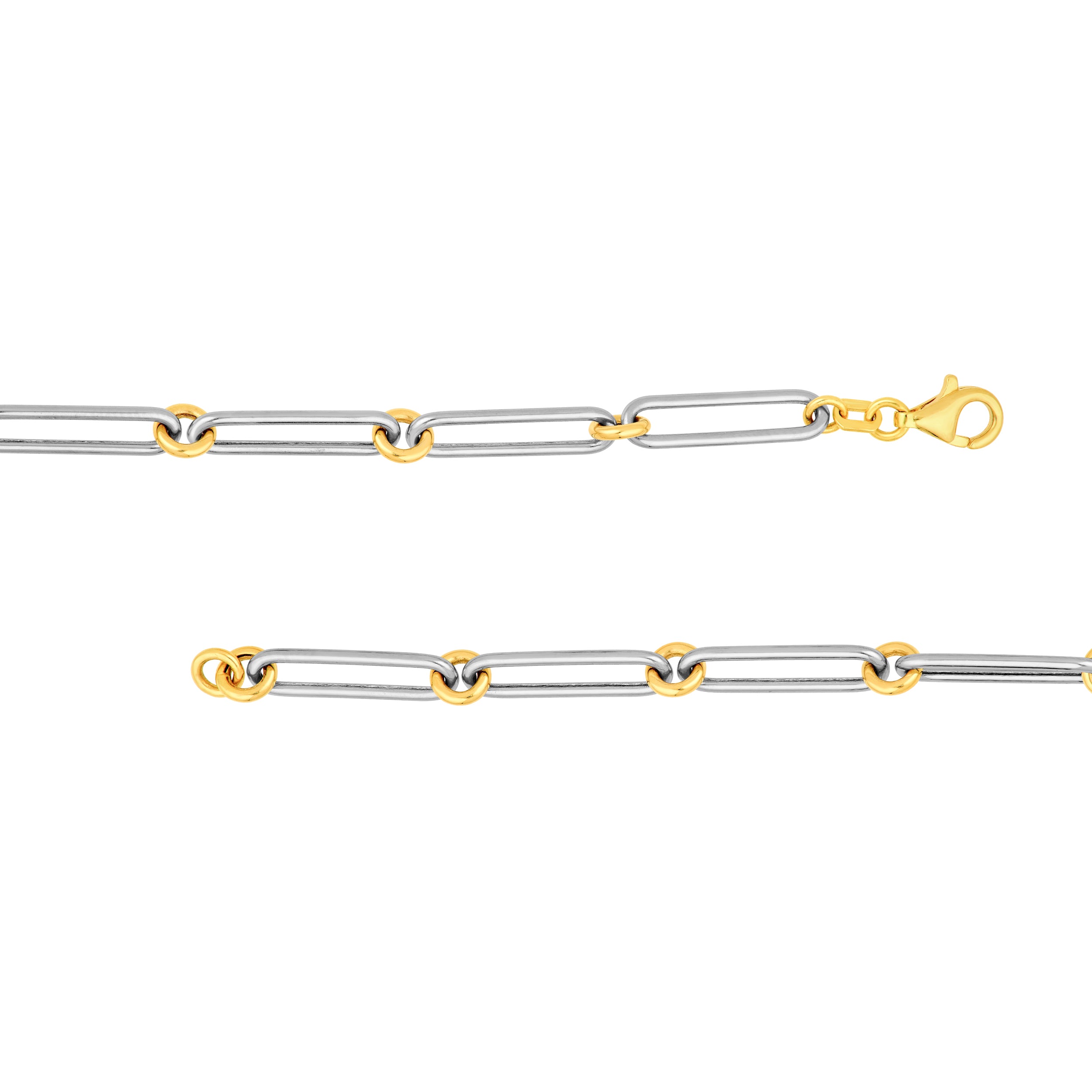 14K Two-Tone Gold Oval Oval Round Link 1+1 Chain Birmingham Jewelry Chain Birmingham Jewelry 