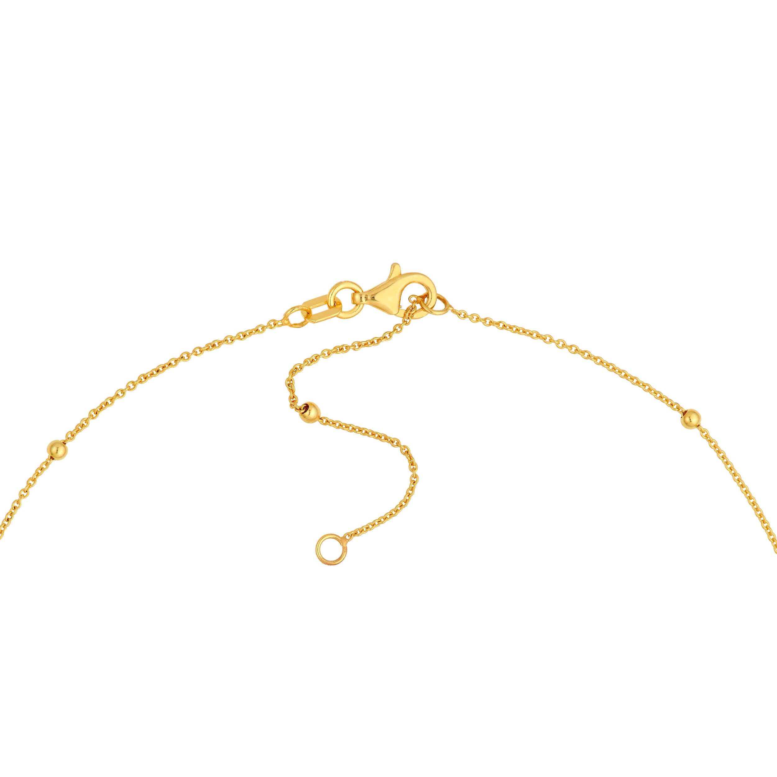 14K Yellow Gold Bead Station Cross Pendant Necklace Birmingham Jewelry Necklace Birmingham Jewelry 