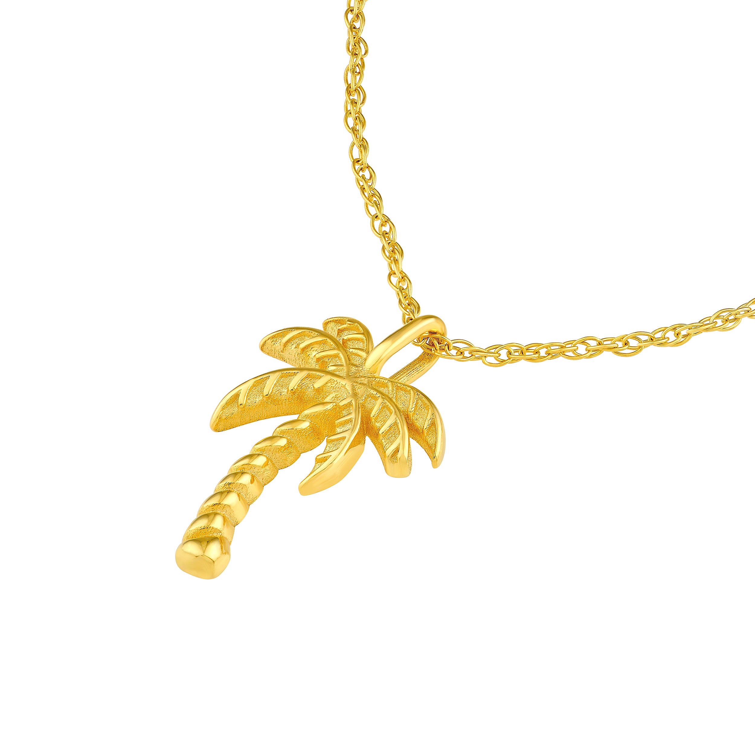 14K Yellow Gold So You Palm Tree Pendant Necklace Birmingham Jewelry Necklace Birmingham Jewelry 