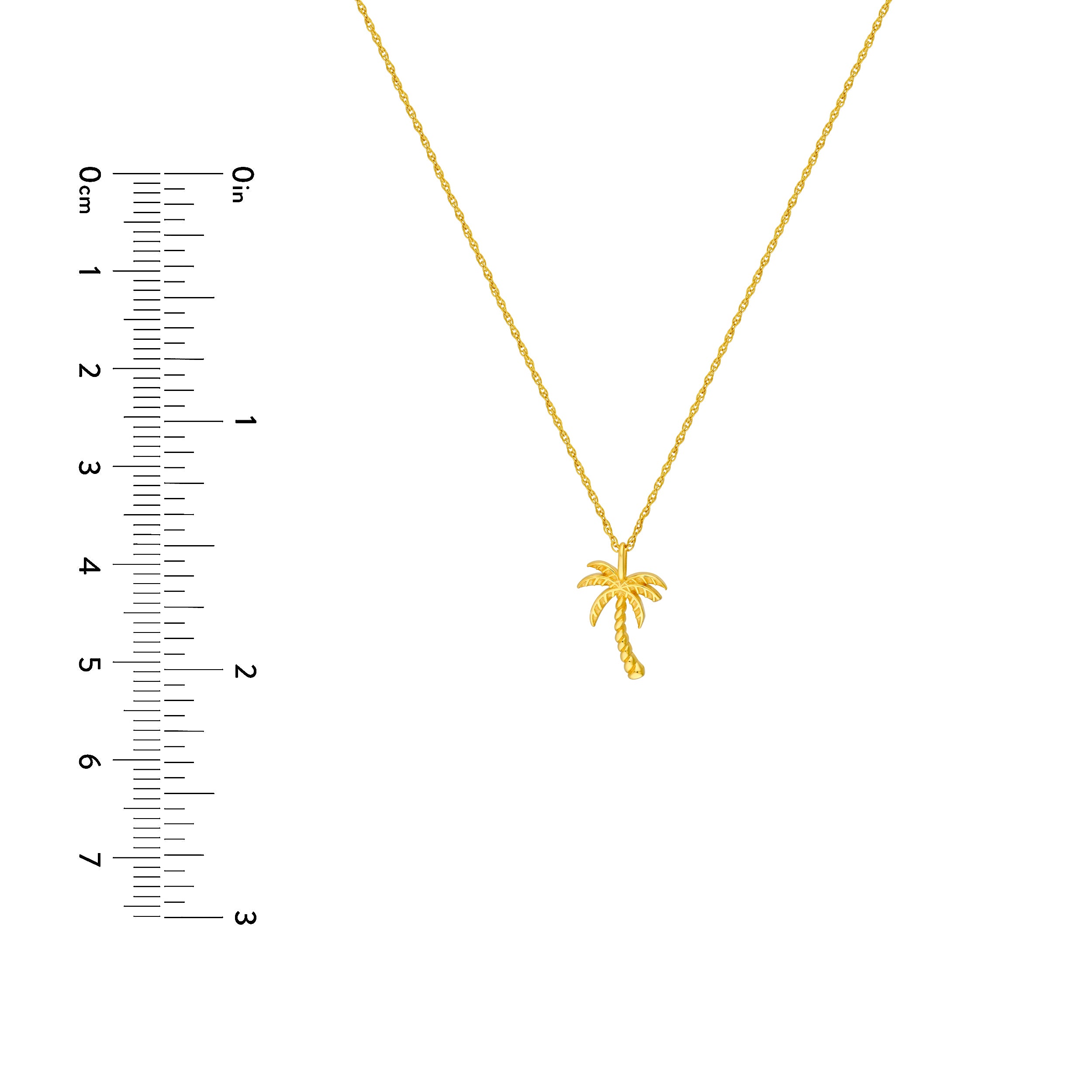 14K Yellow Gold So You Palm Tree Pendant Necklace Birmingham Jewelry Necklace Birmingham Jewelry 