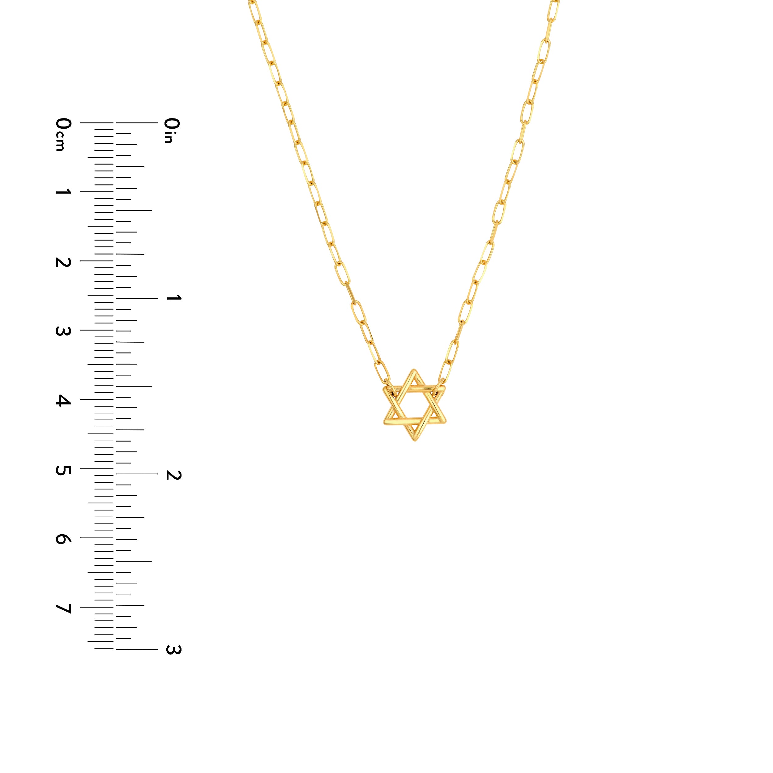 14K Yellow Gold Star of David Paper Clip Necklace Birmingham Jewelry Necklace Birmingham Jewelry 