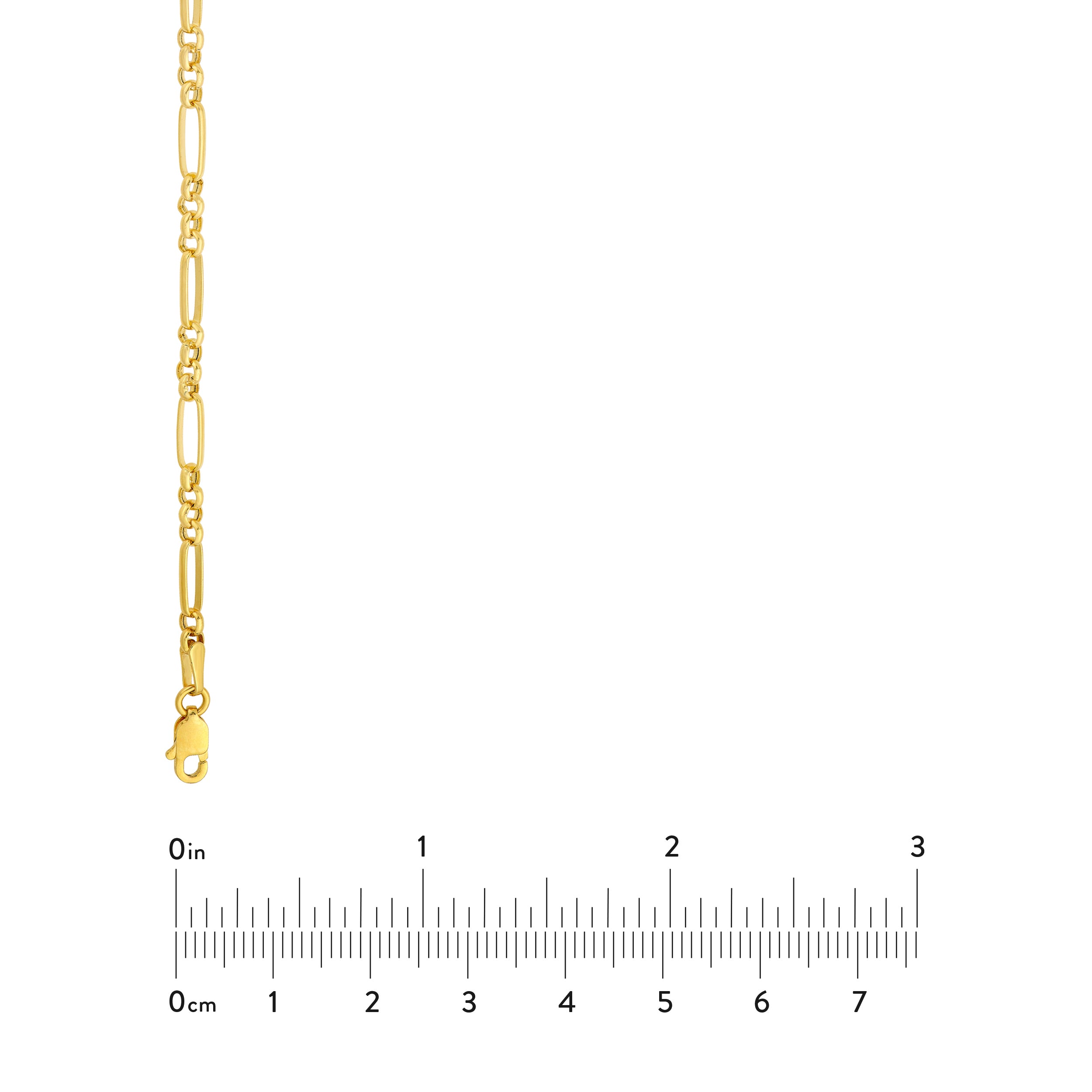 14K Yellow Gold 4+1 Round Oval Link Chain