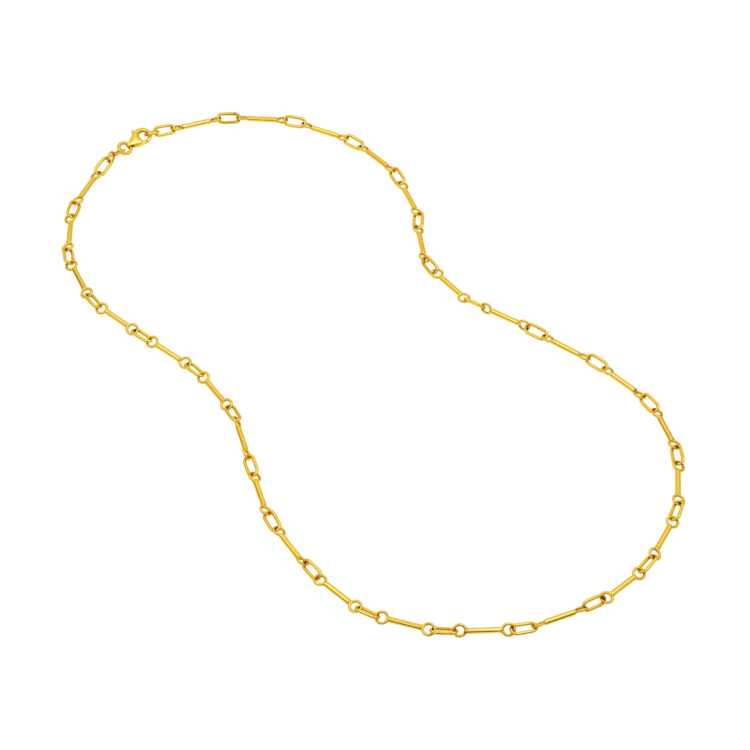 14K Yellow Gold Bar and Oval Link Chain Birmingham Jewelry Gold Chain Birmingham Jewelry 