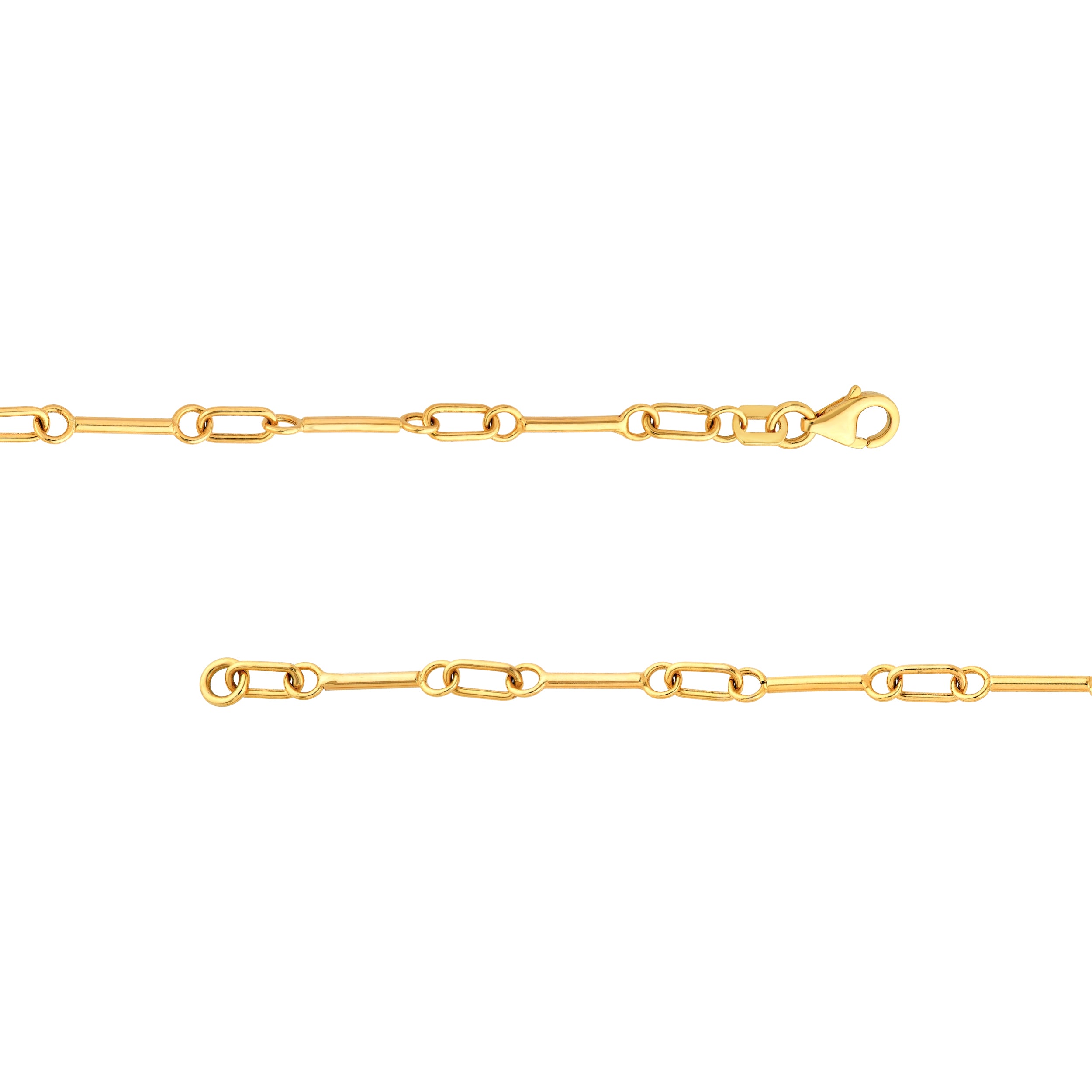 14K Yellow Gold Bar and Oval Link Chain Birmingham Jewelry Gold Chain Birmingham Jewelry 