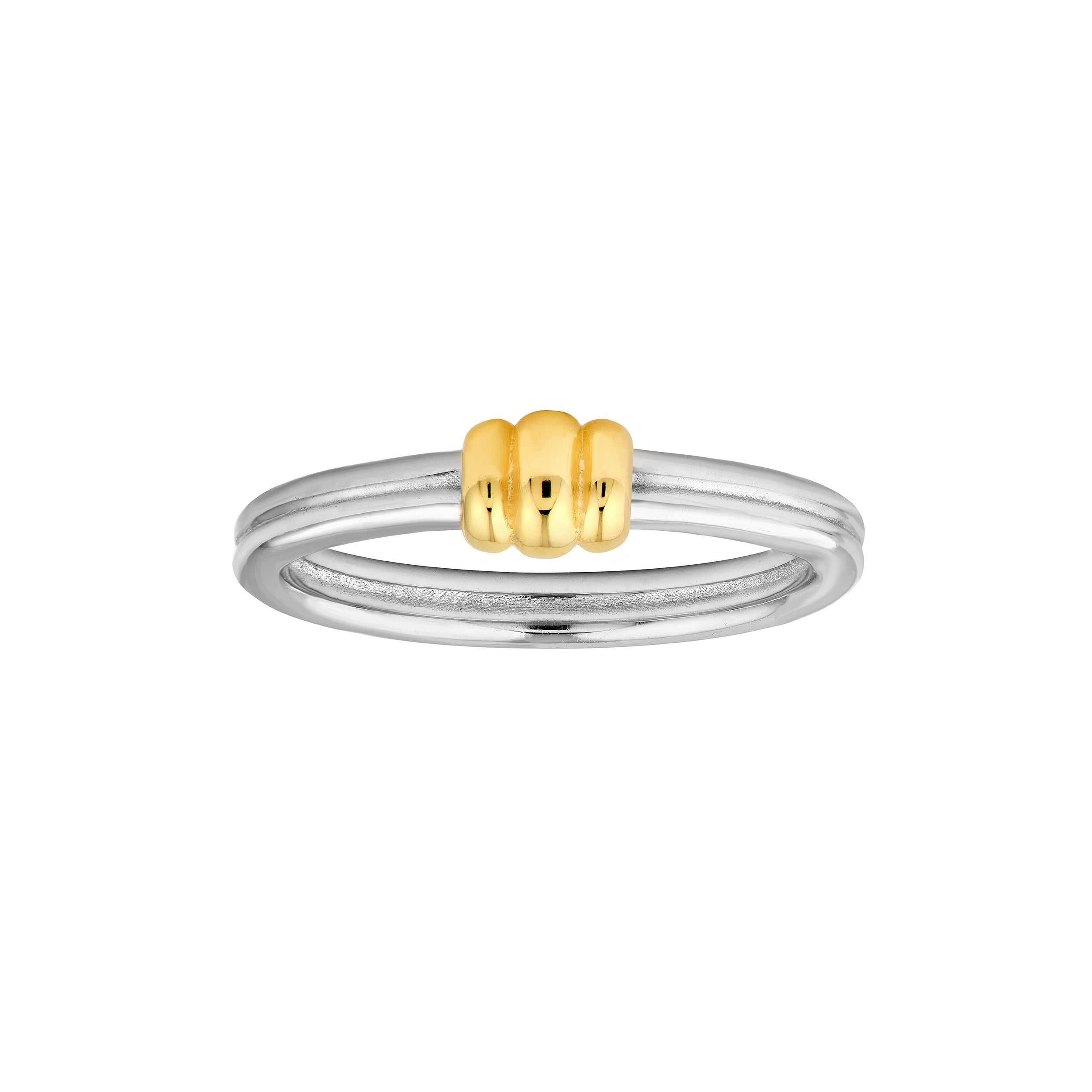 14K Two-Tone Gold Triple Puff Knot Band Ring Birmingham Jewelry Ring Birmingham Jewelry 