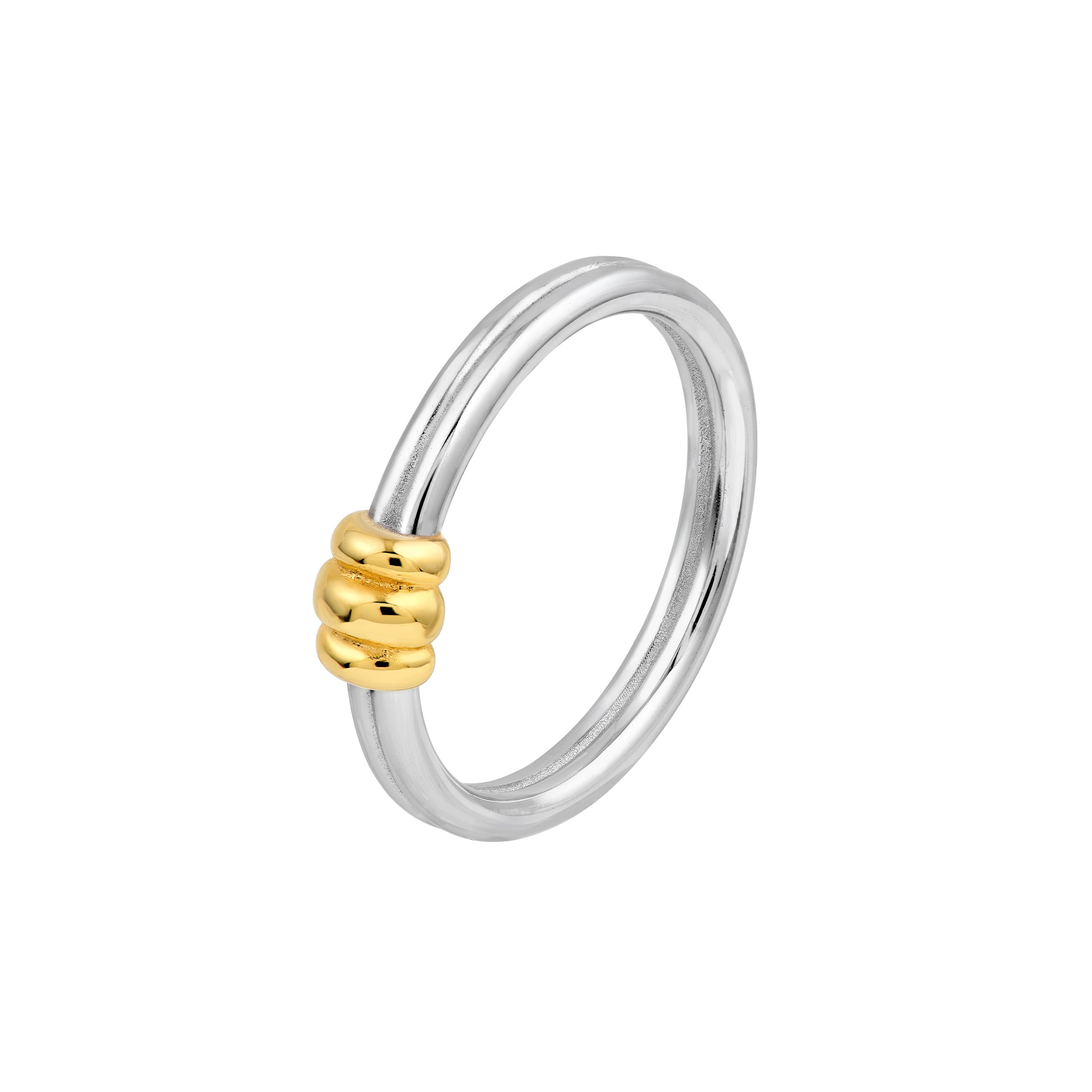 14K Two-Tone Gold Triple Puff Knot Band Ring Birmingham Jewelry Ring Birmingham Jewelry 