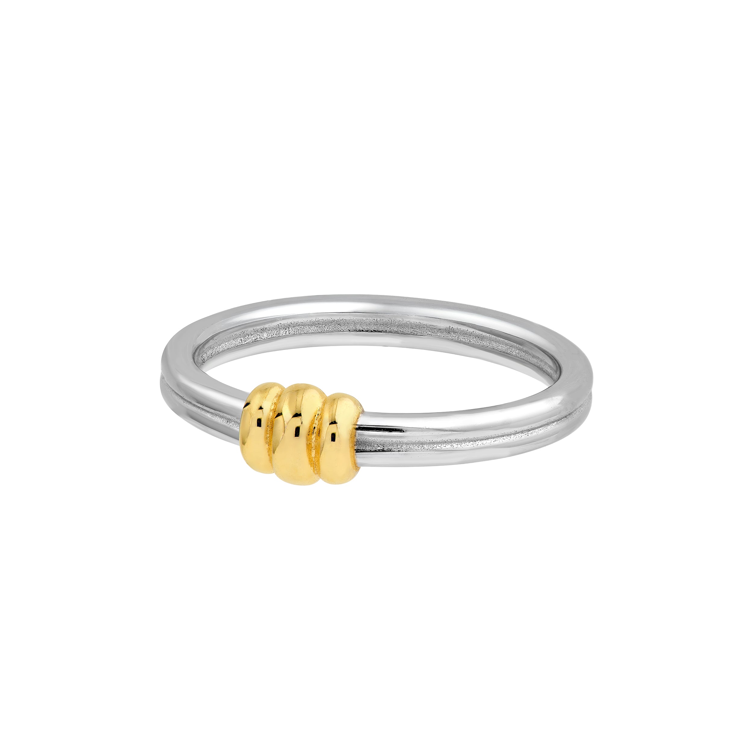 14K Two-Tone Gold Triple Puff Knot Band Ring Birmingham Jewelry Ring Birmingham Jewelry 