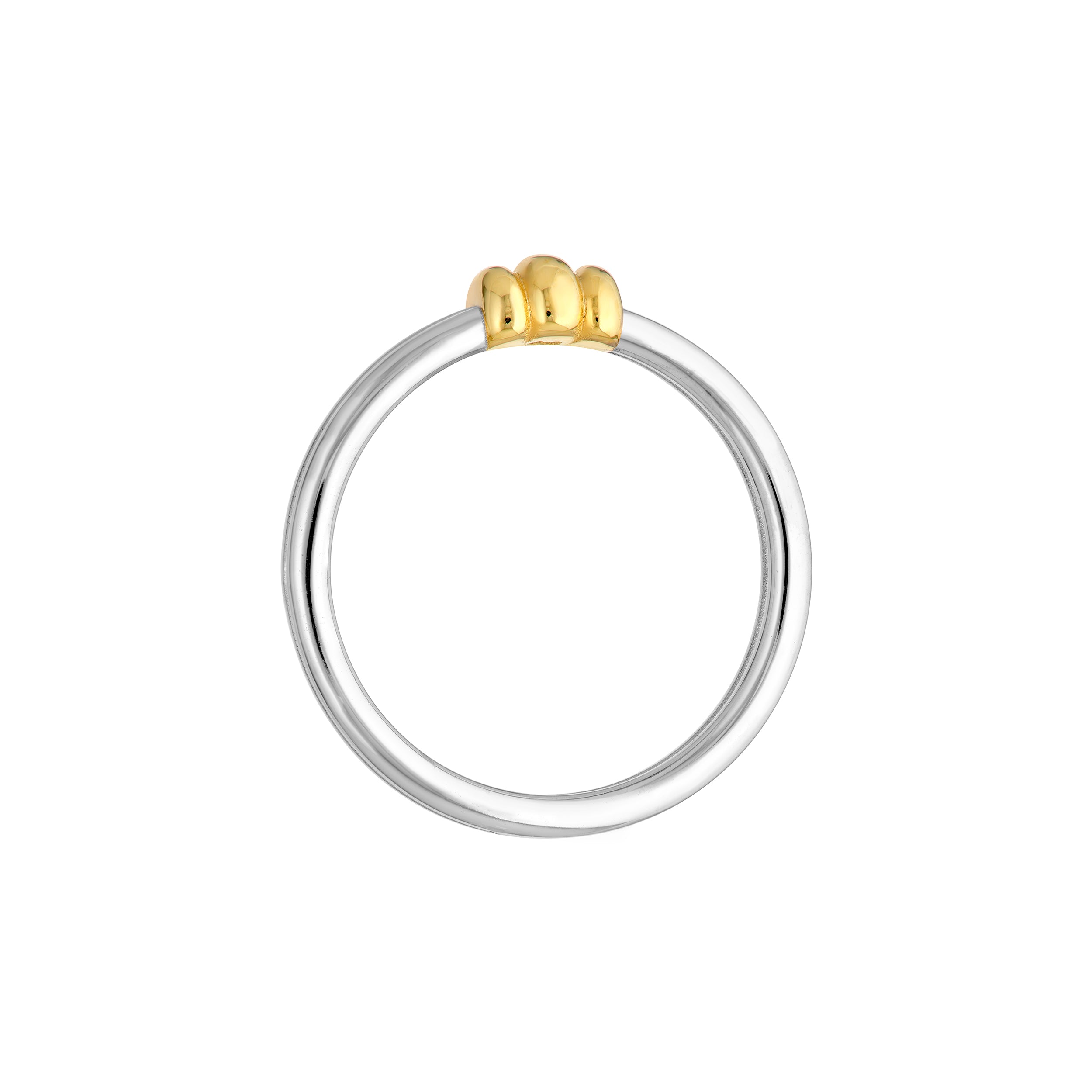 14K Two-Tone Gold Triple Puff Knot Band Ring Birmingham Jewelry Ring Birmingham Jewelry 