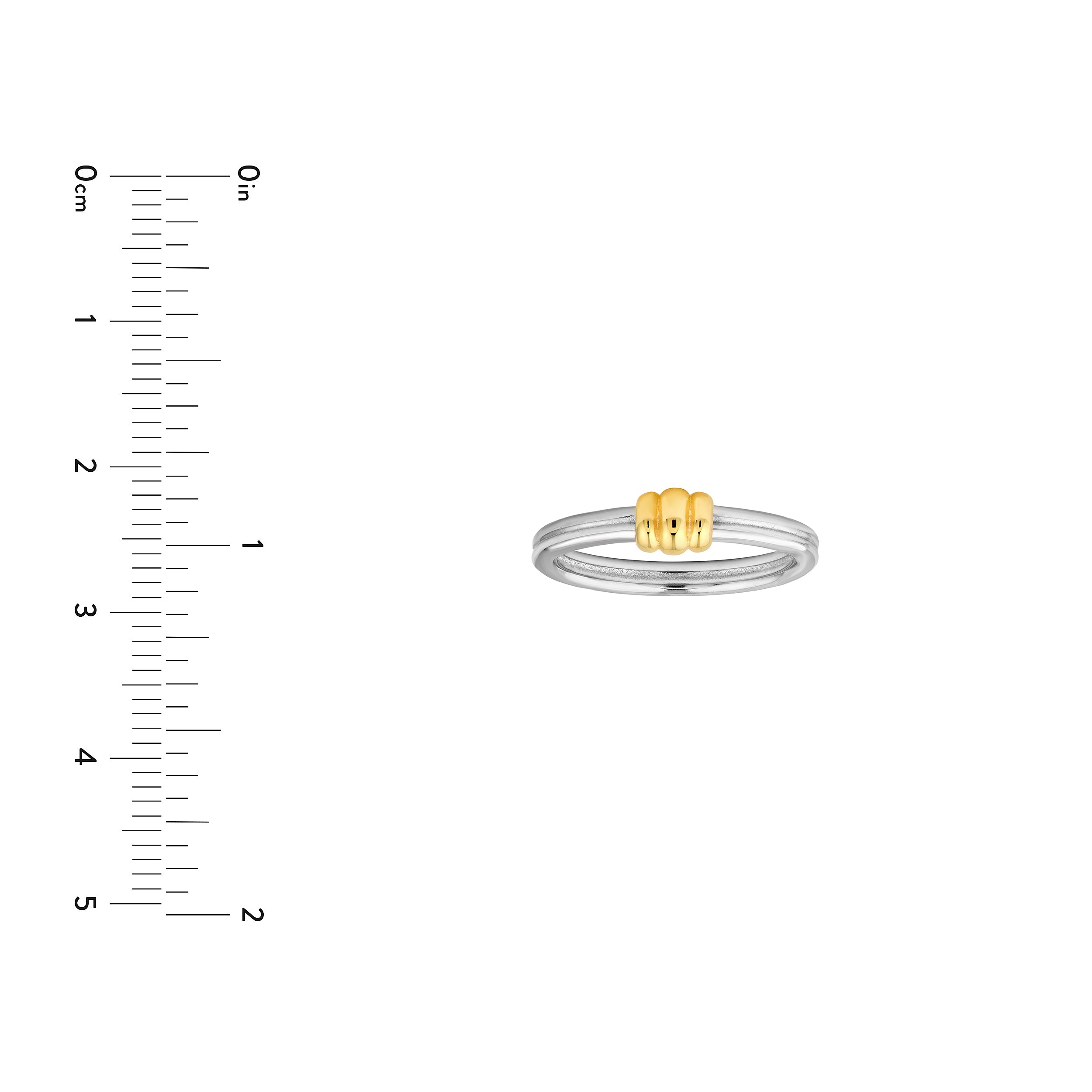 14K Two-Tone Gold Triple Puff Knot Band Ring Birmingham Jewelry Ring Birmingham Jewelry 