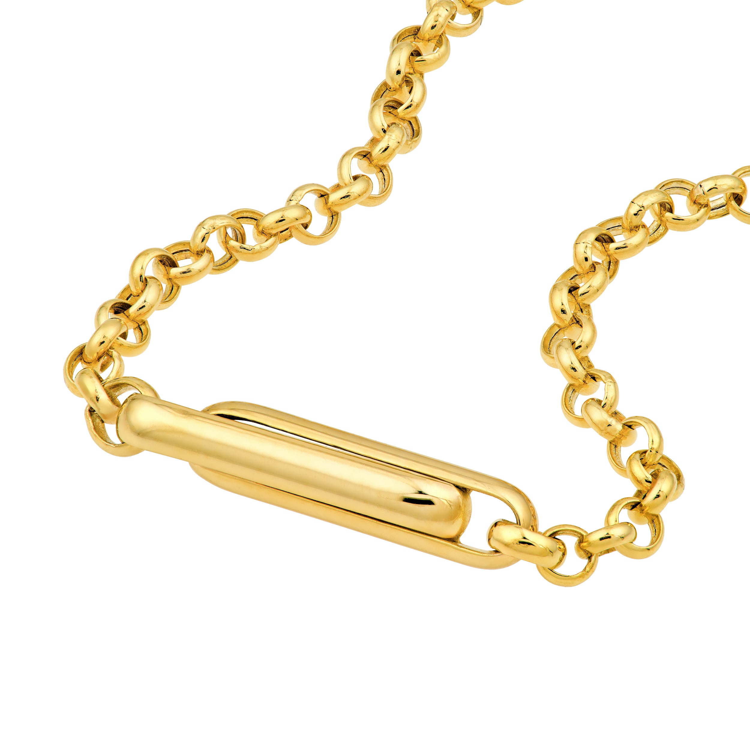 14K Yellow Gold Interlocking Paper Clip Bracelet