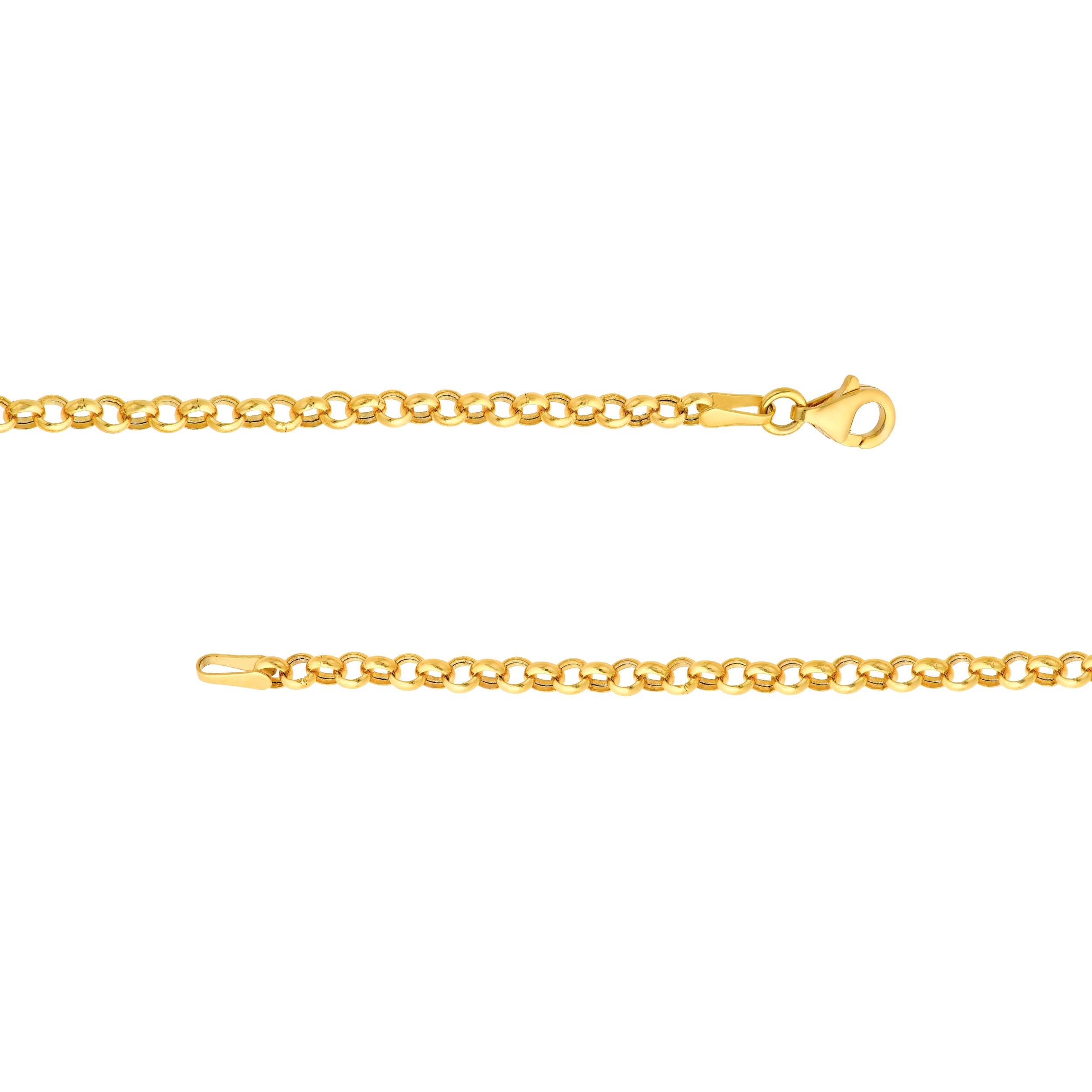 14K Yellow Gold Interlocking Paper Clip Bracelet