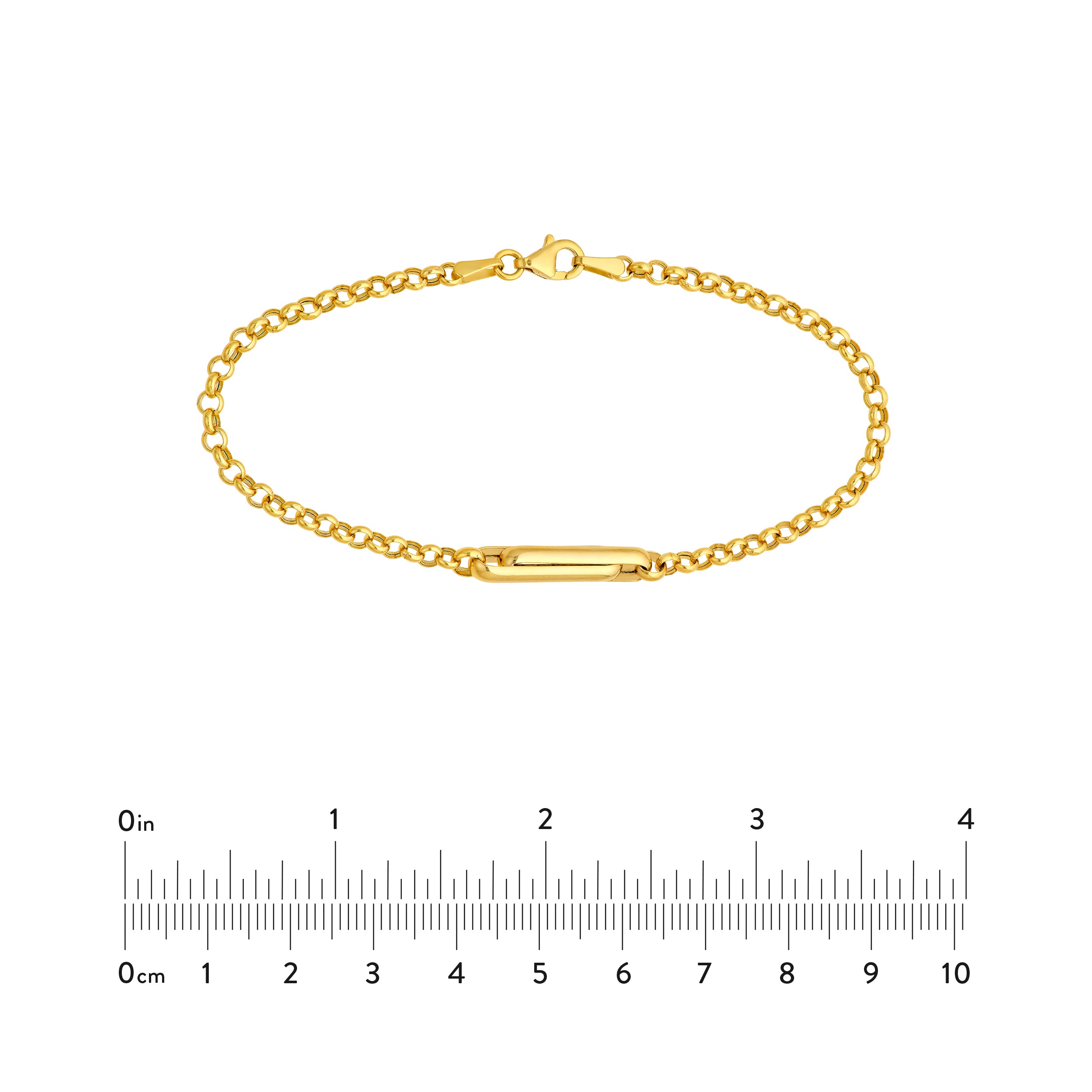 14K Yellow Gold Interlocking Paper Clip Bracelet