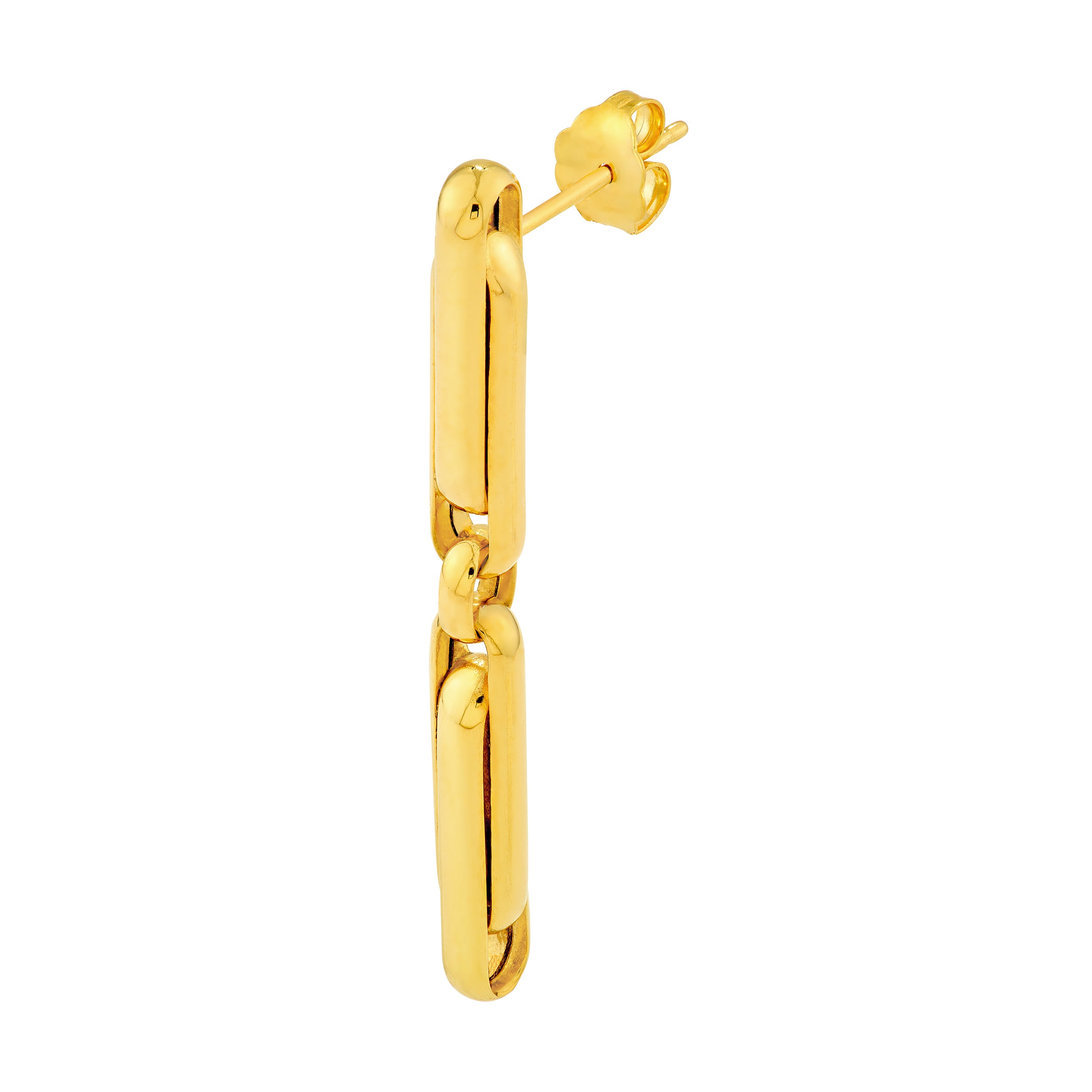 14K Yellow Gold Double Interlocking Paper Clip Earrings Birmingham Jewelry Earrings Birmingham Jewelry 