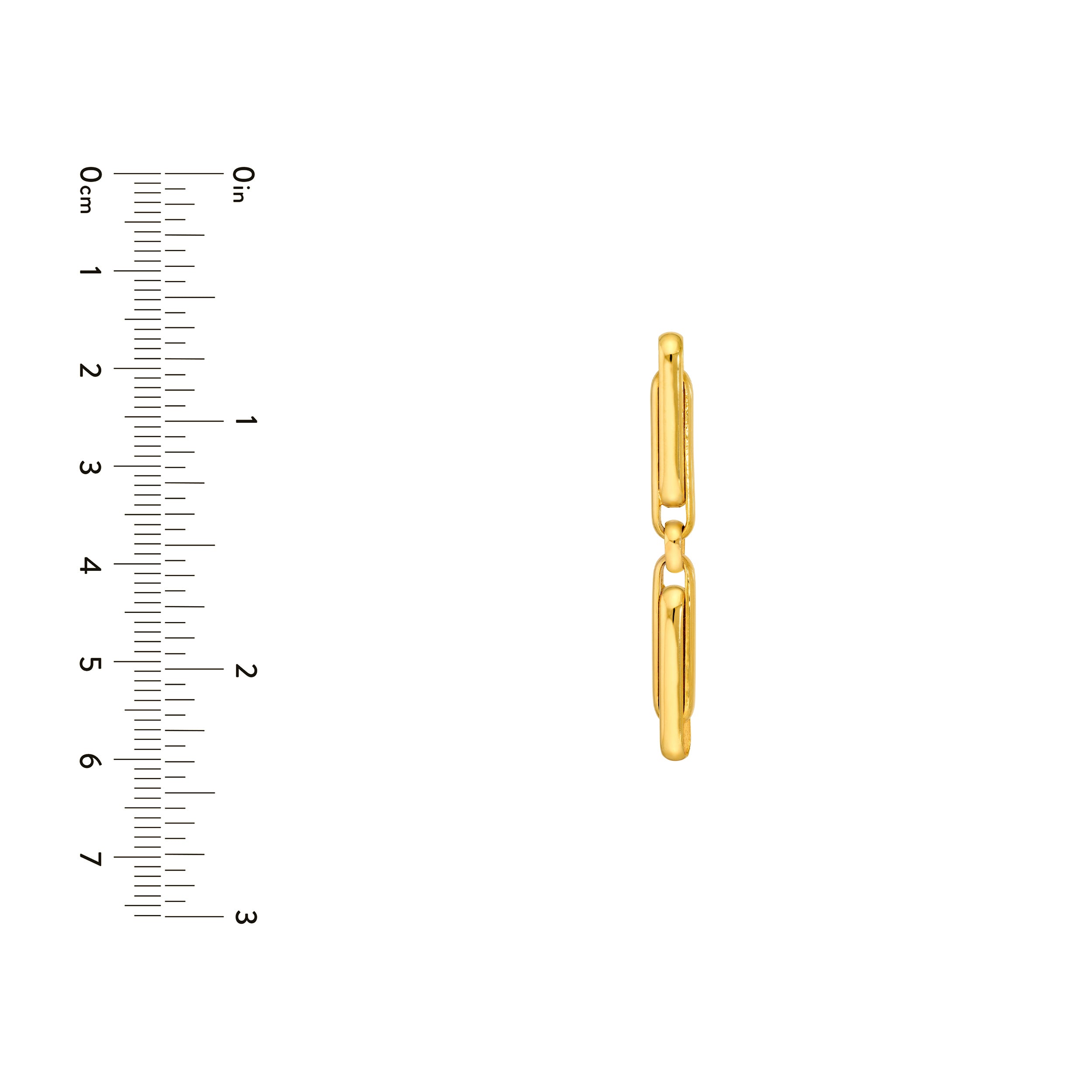 14K Yellow Gold Double Interlocking Paper Clip Earrings Birmingham Jewelry Earrings Birmingham Jewelry 
