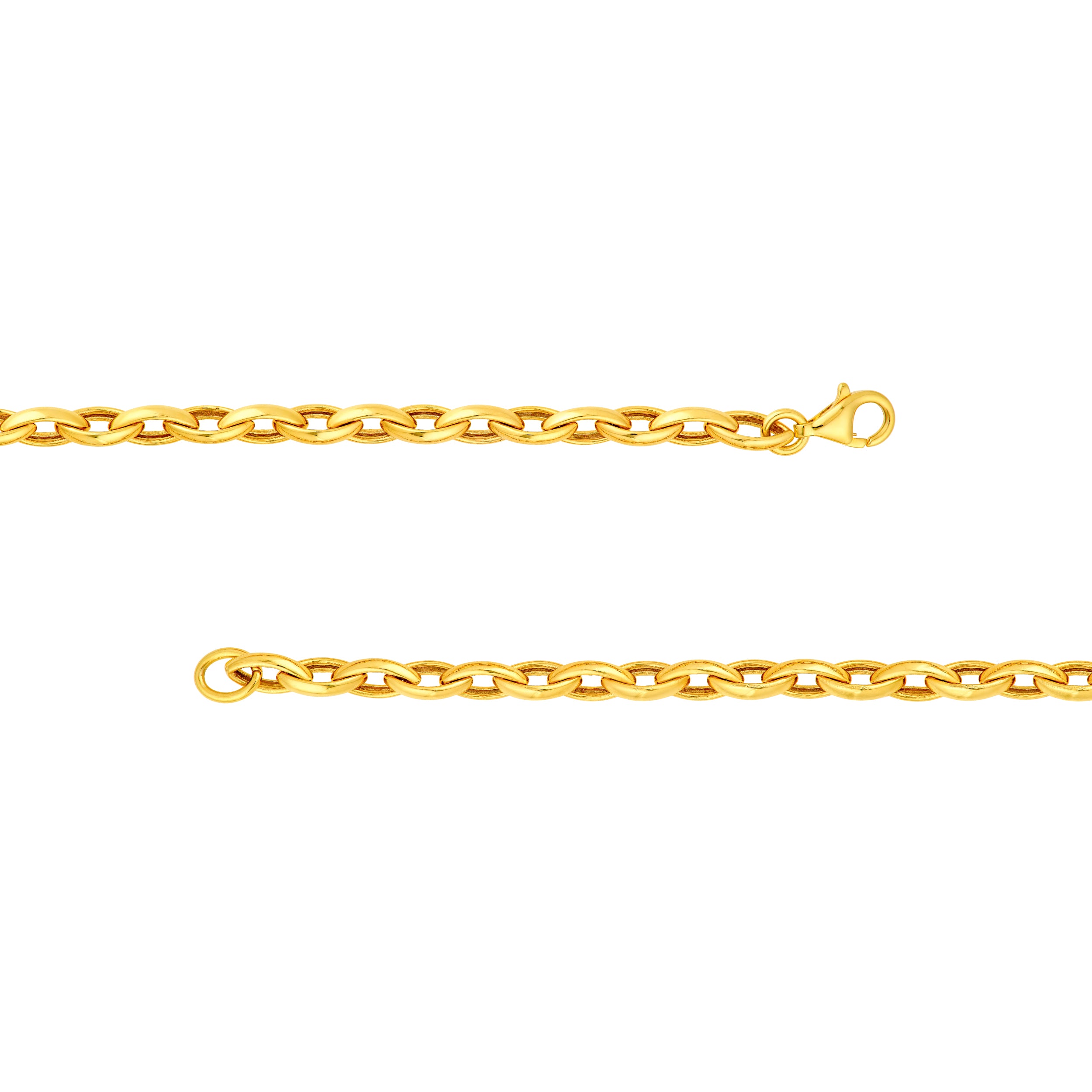 14K Yellow Gold Marquise Shape Link Chain