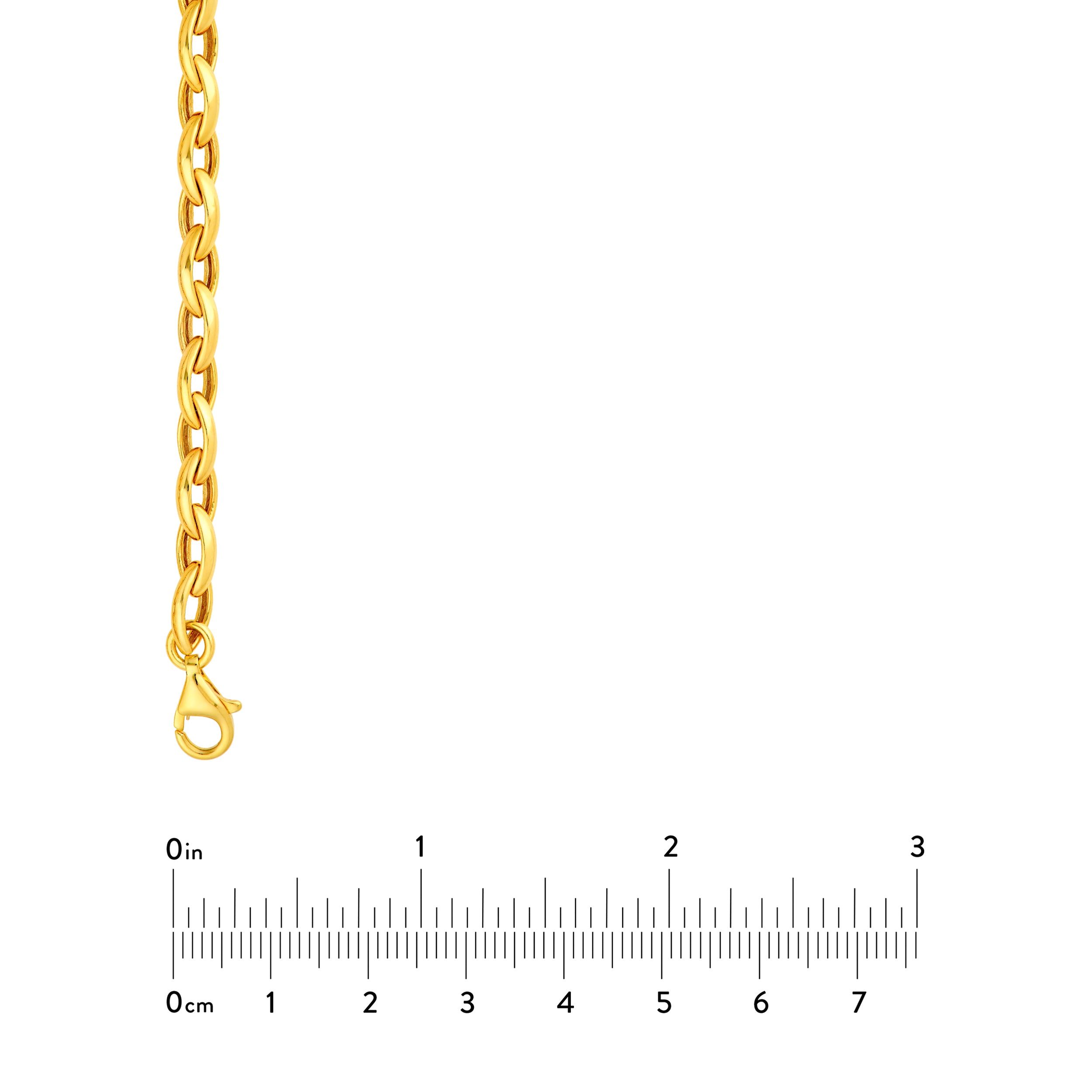 14K Yellow Gold Marquise Shape Link Chain