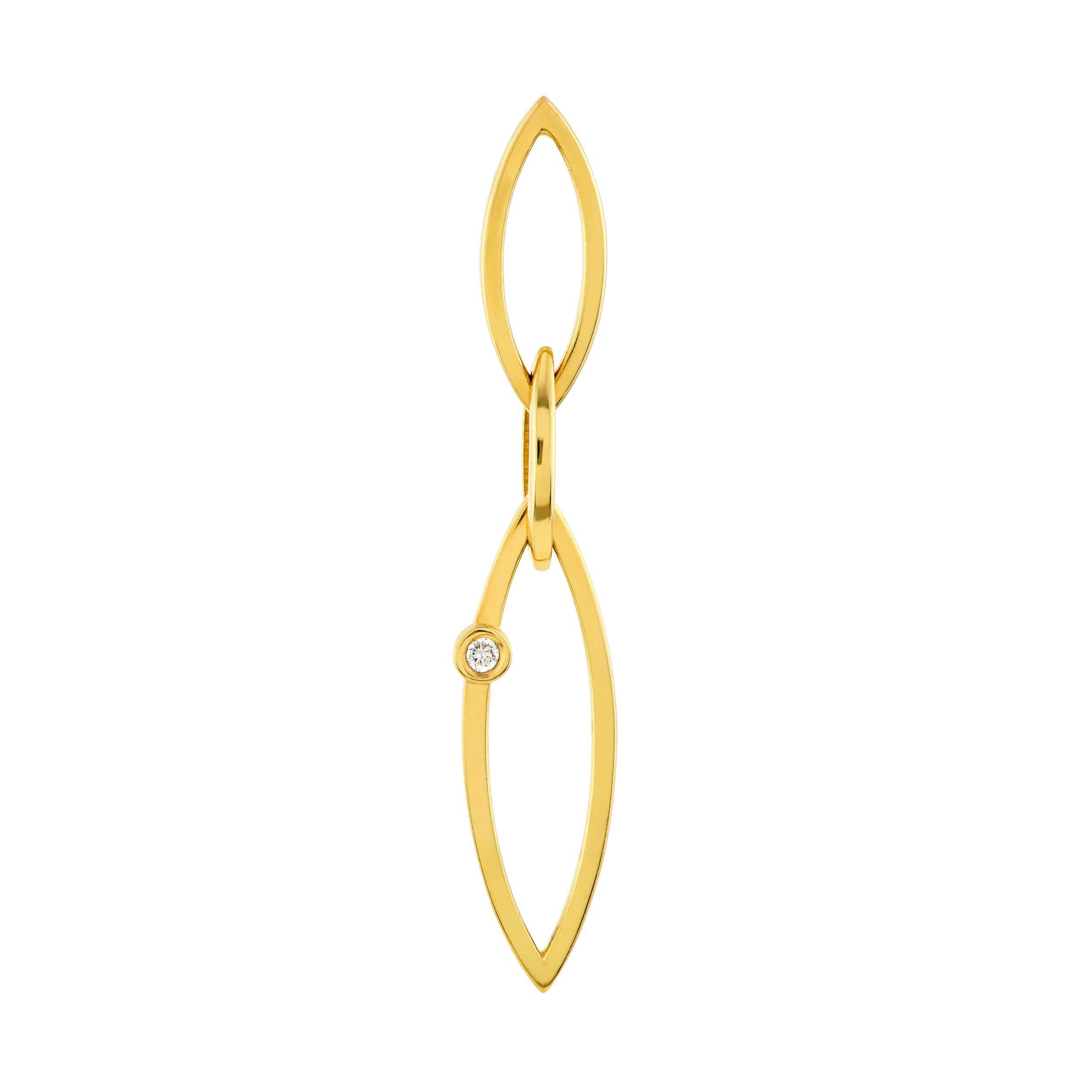 14K Yellow Gold 1/20tcw Diamond Marquise Triple Link Dangle Earrings Birmingham Jewelry Earrings Birmingham Jewelry 