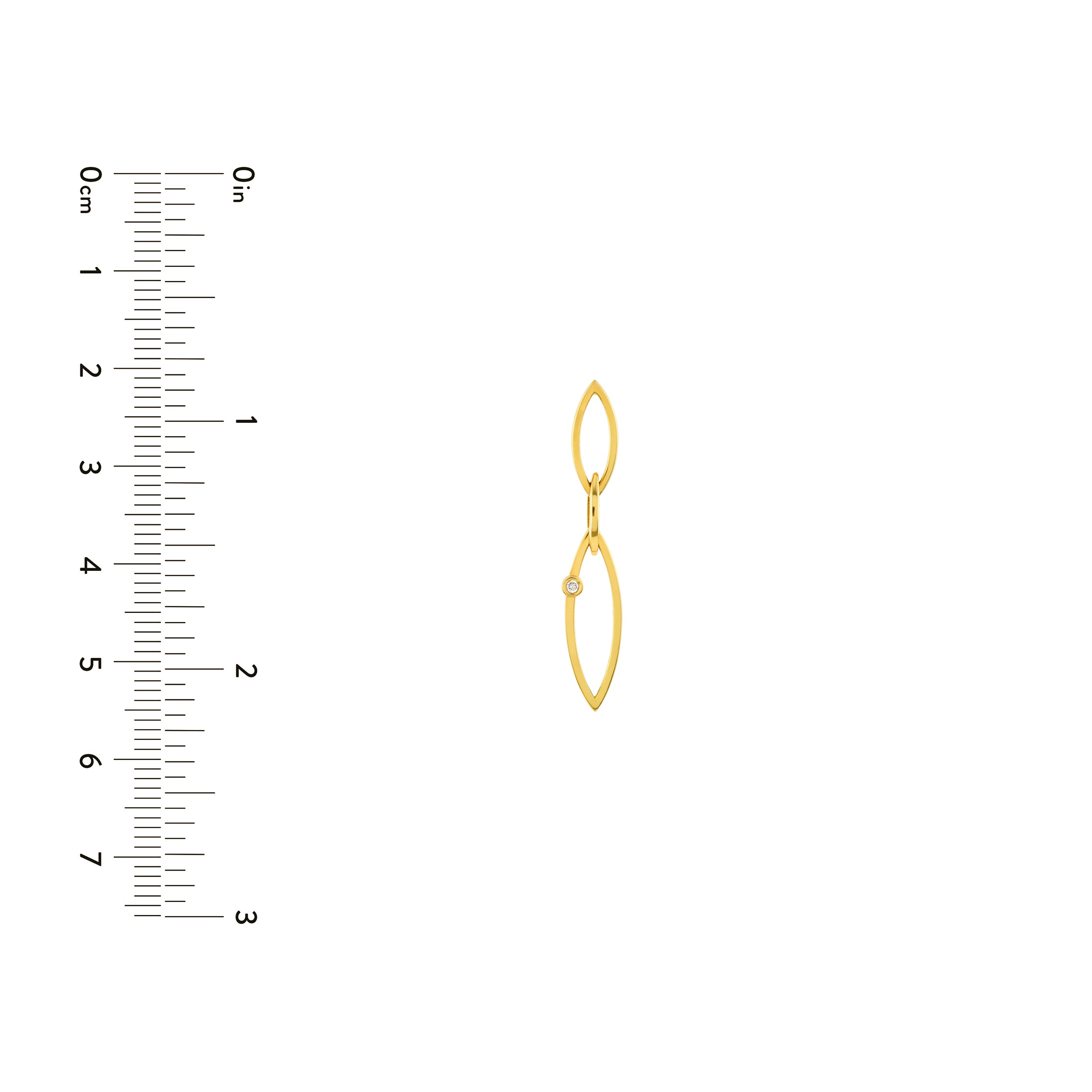 14K Yellow Gold 1/20tcw Diamond Marquise Triple Link Dangle Earrings Birmingham Jewelry Earrings Birmingham Jewelry 