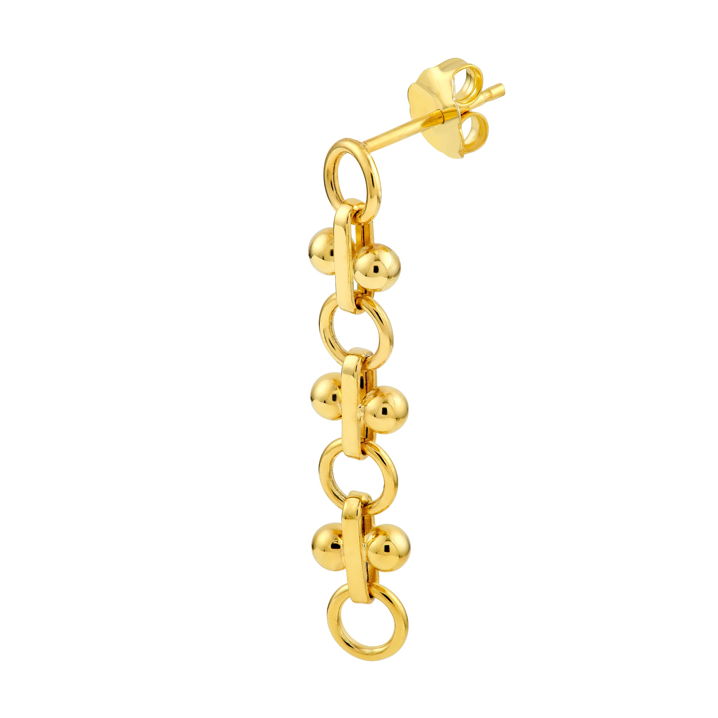 14K Yellow Gold Bead & Bar Drop Earrings Birmingham Jewelry Earrings Birmingham Jewelry 