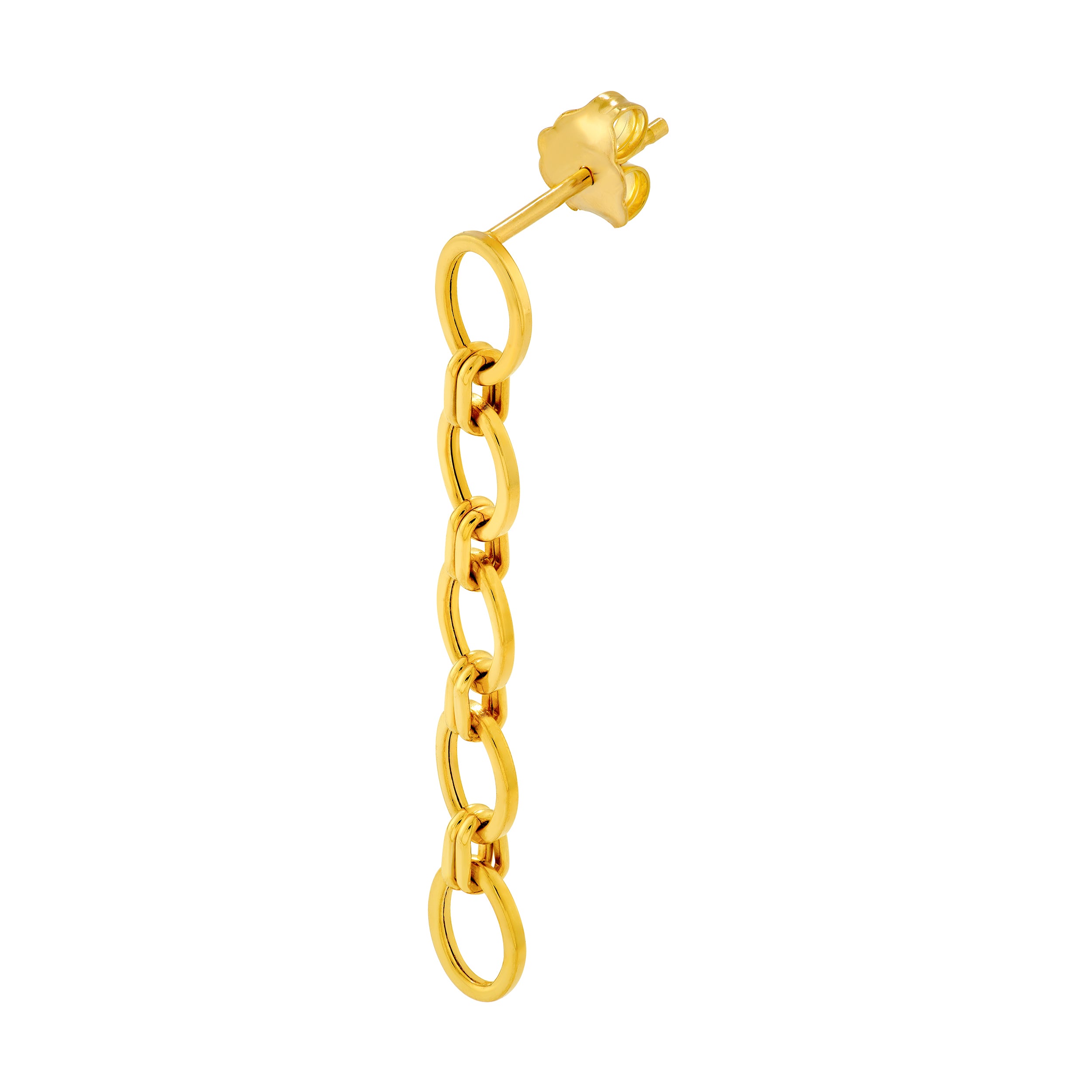 14K Yellow Gold Oval Link Dangle Earrings Birmingham Jewelry Earrings Birmingham Jewelry 