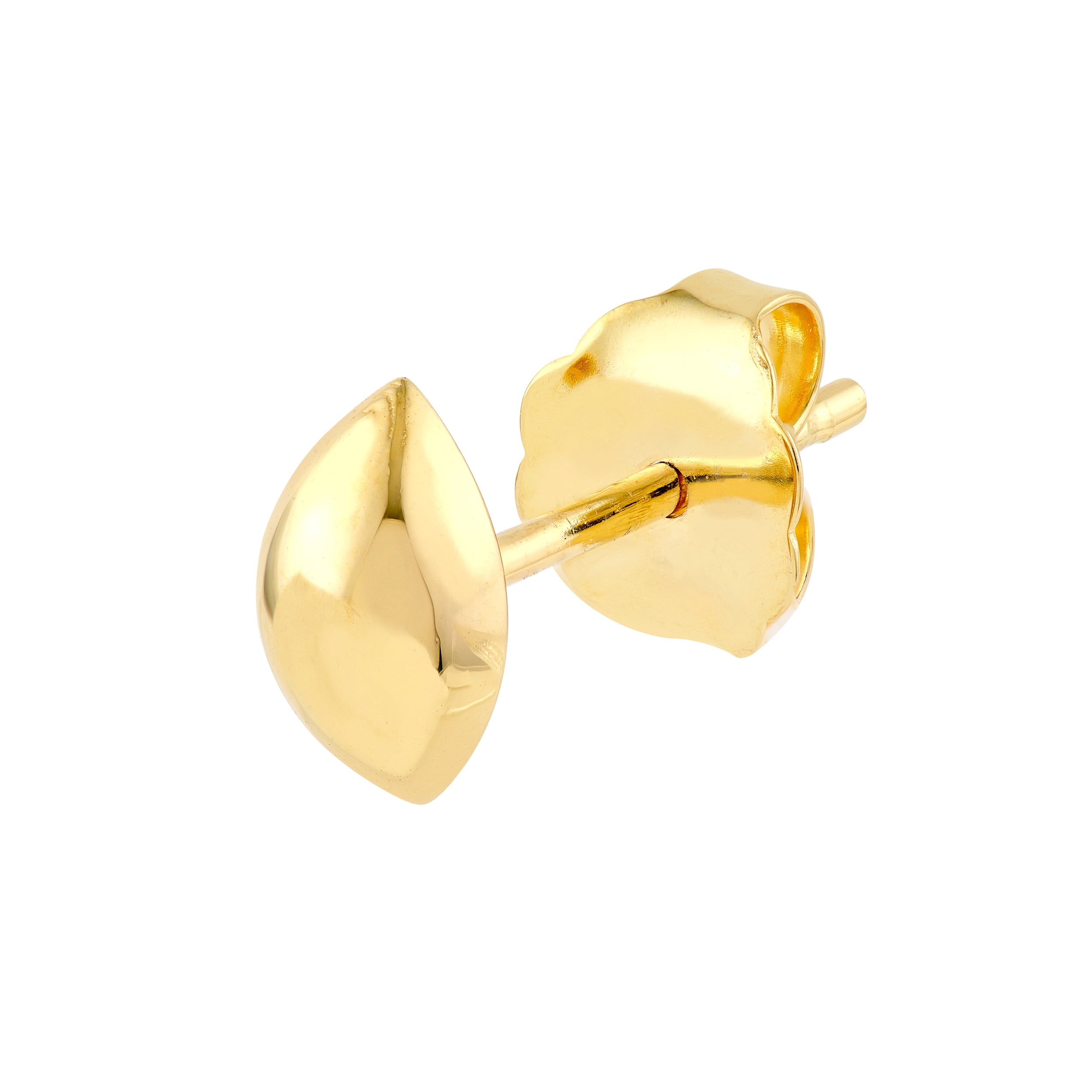 14K Yellow Gold Rounded Marquise Shape Stud Earrings Birmingham Jewelry Earrings Birmingham Jewelry 