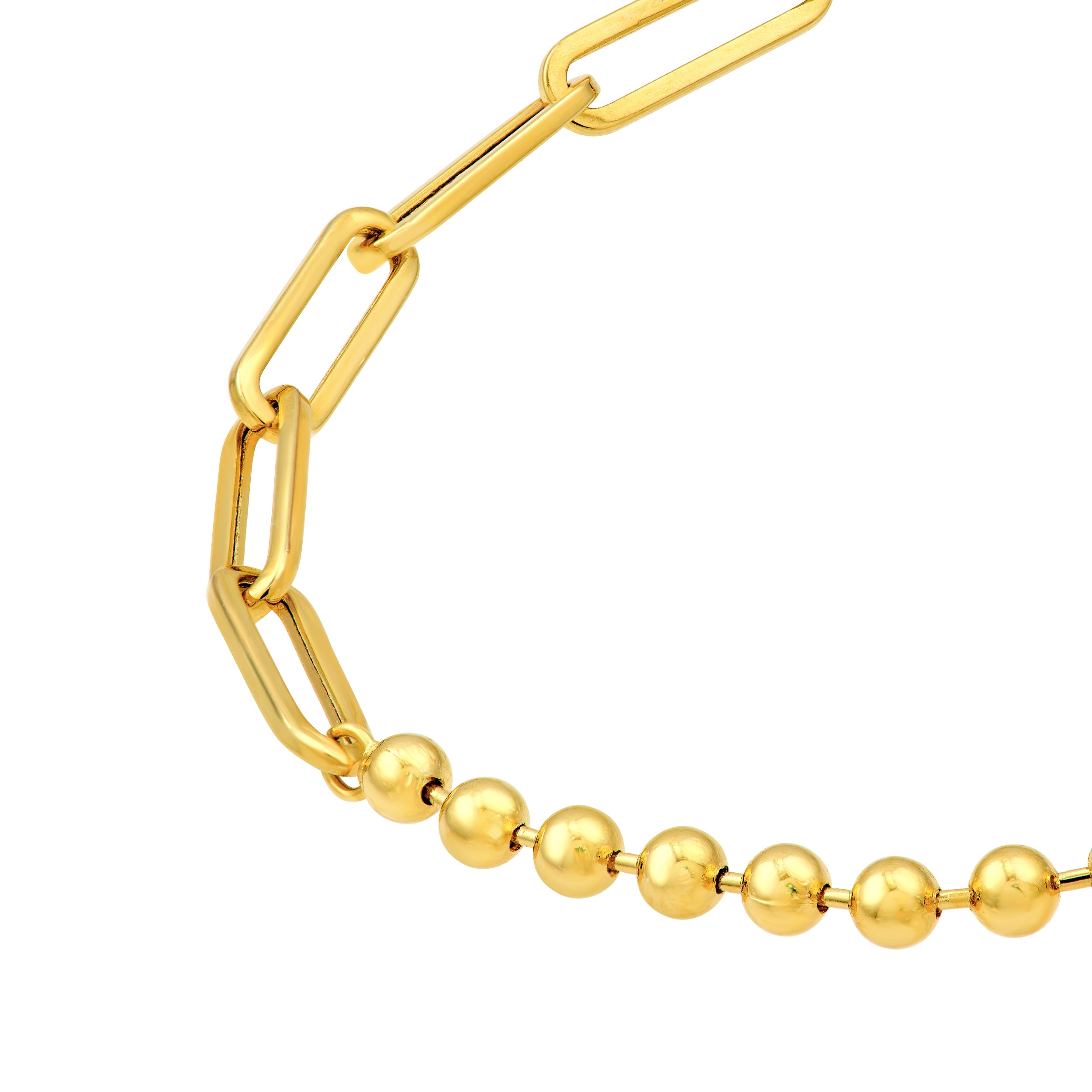 14K Yellow Gold Bead and Oval Link Bracelet Birmingham Jewelry Bracelet Birmingham Jewelry 