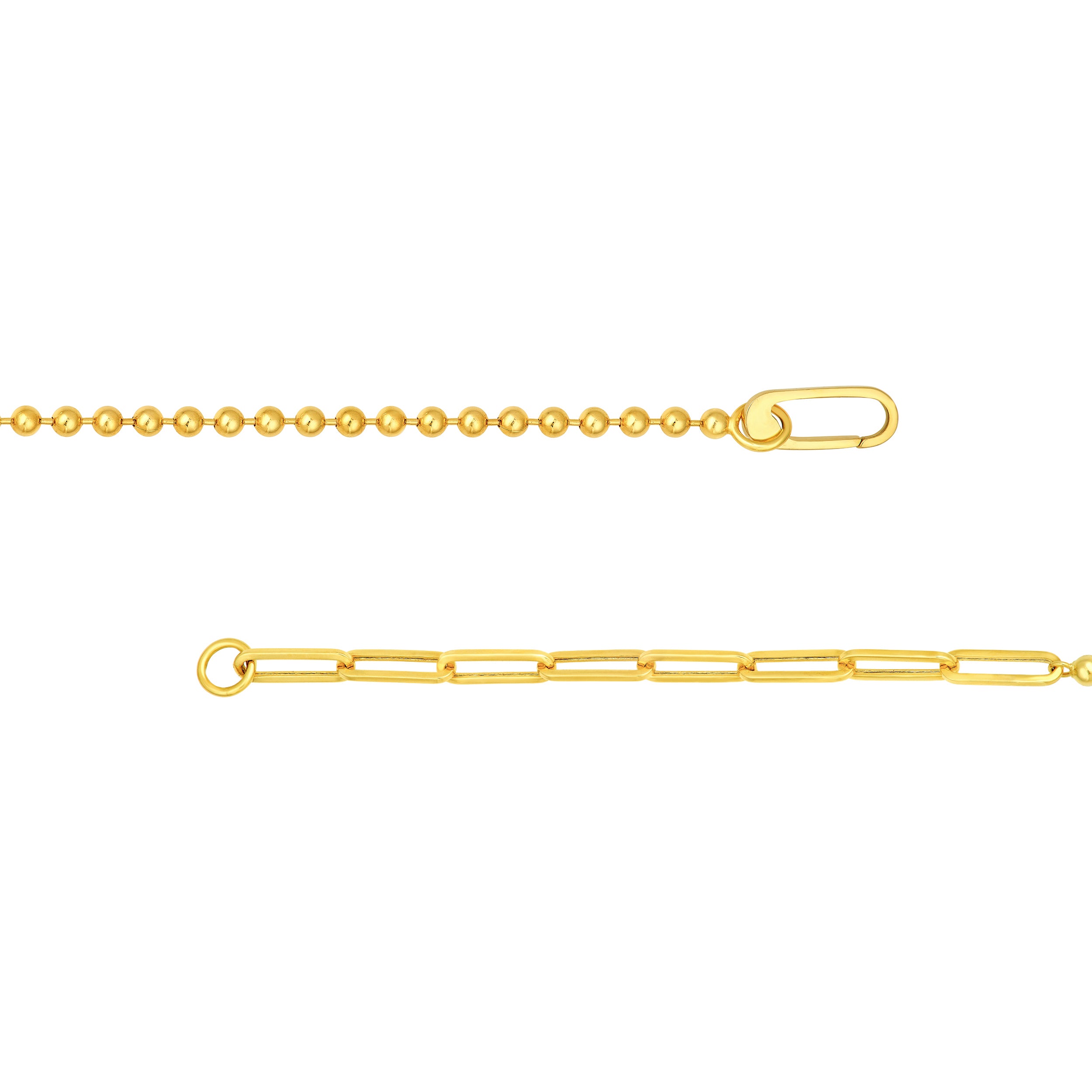 14K Yellow Gold Bead and Oval Link Bracelet Birmingham Jewelry Bracelet Birmingham Jewelry 