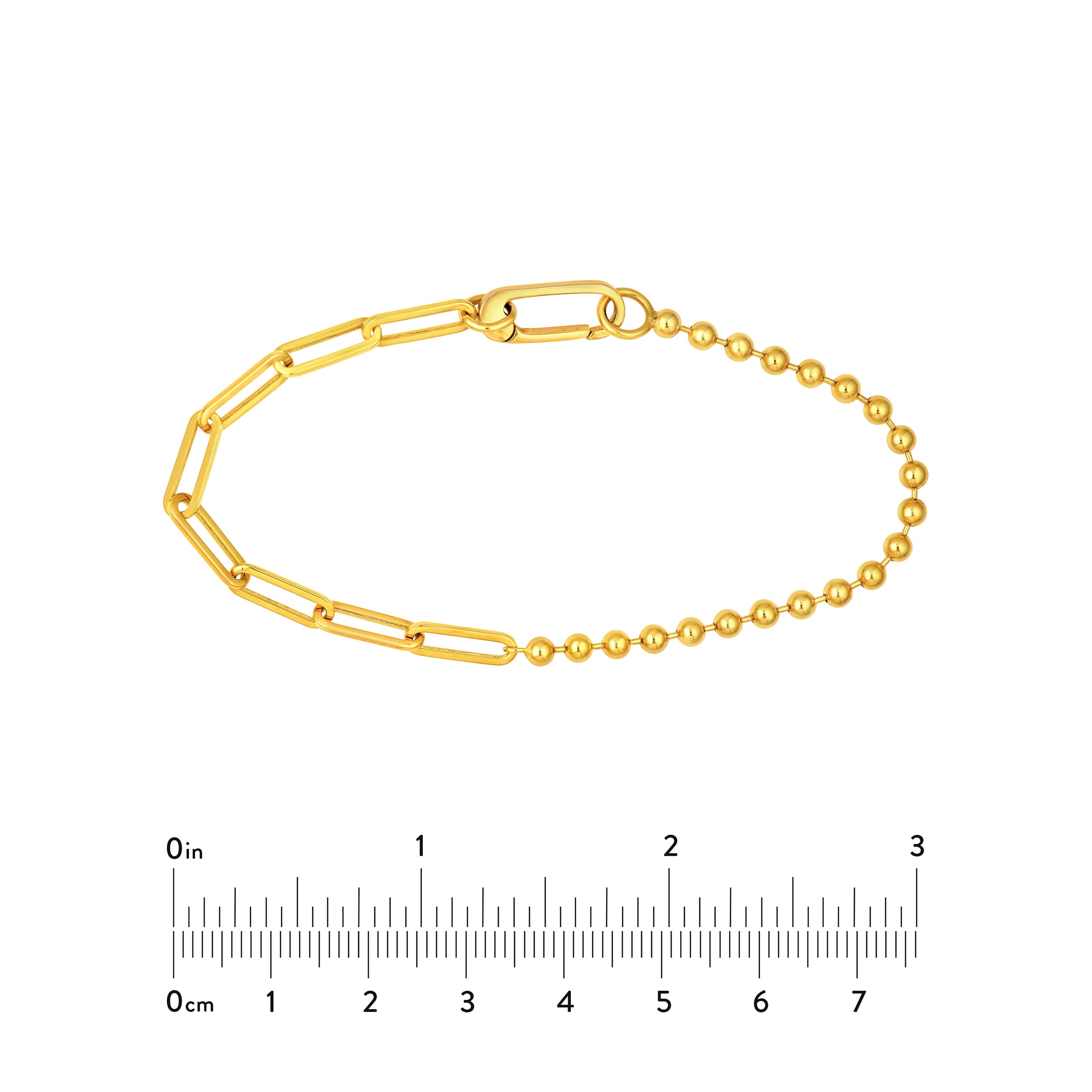 14K Yellow Gold Bead and Oval Link Bracelet Birmingham Jewelry Bracelet Birmingham Jewelry 