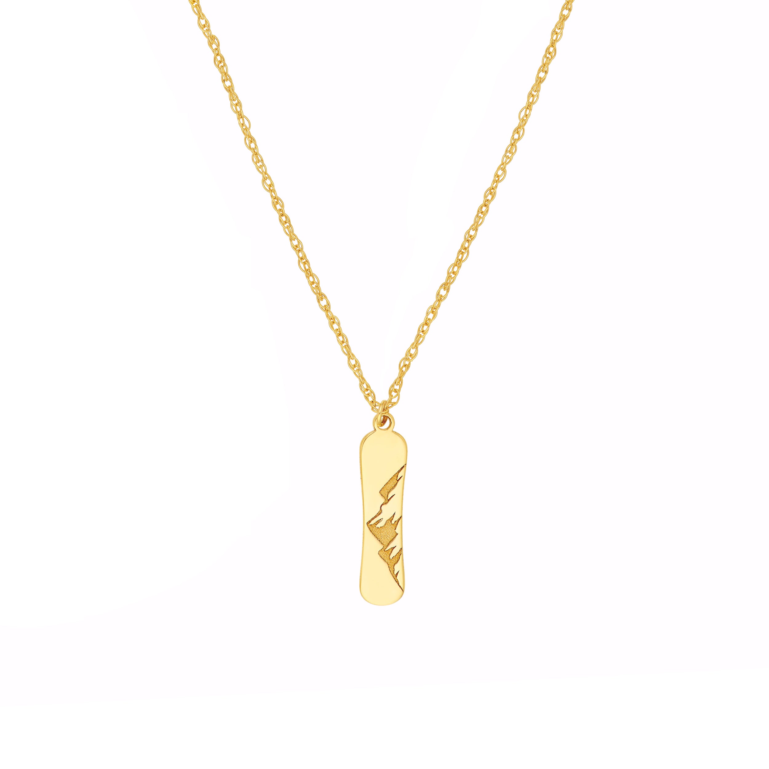 14K Yellow Gold So You Snowboard Necklace Birmingham Jewelry Necklace Birmingham Jewelry 