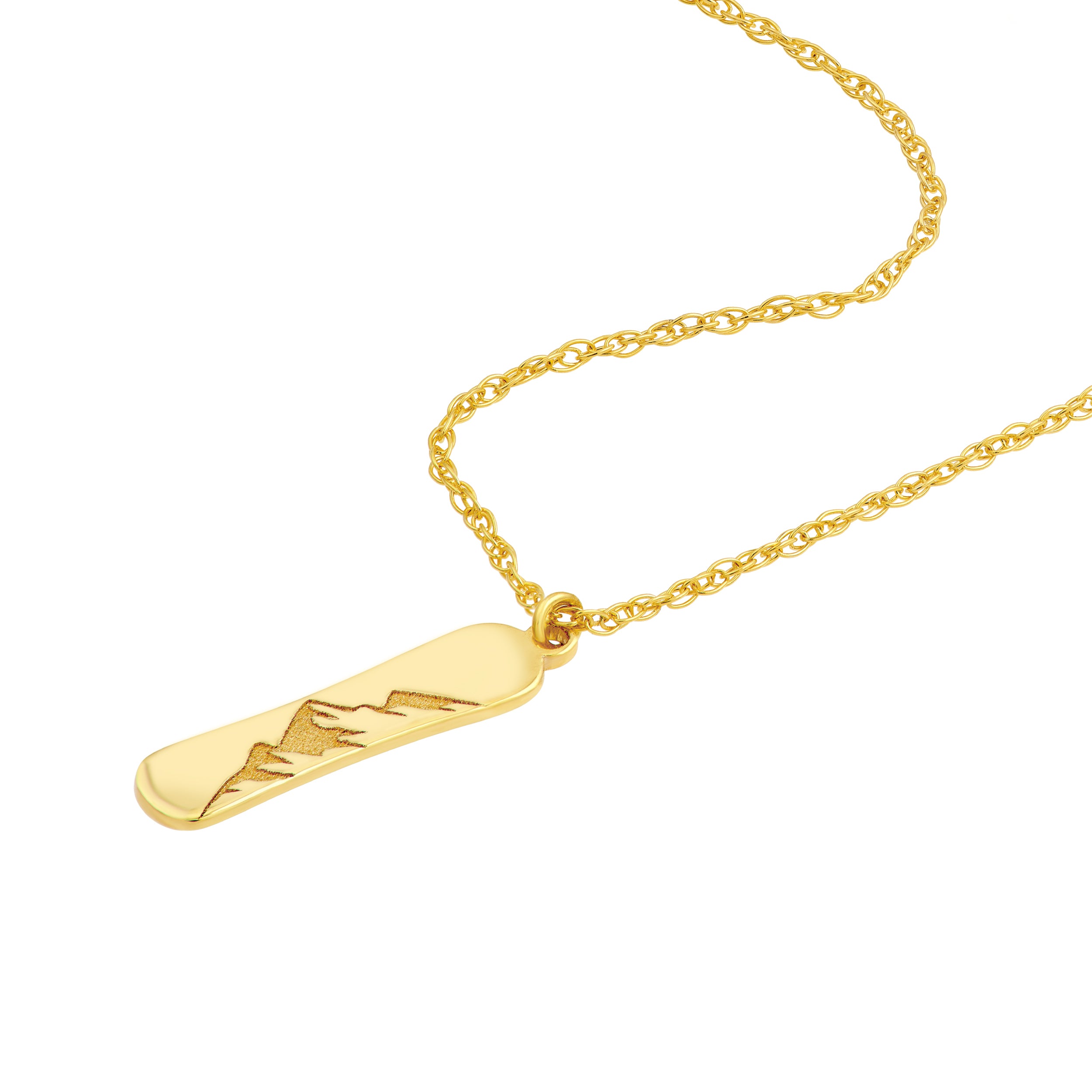 14K Yellow Gold So You Snowboard Necklace Birmingham Jewelry Necklace Birmingham Jewelry 