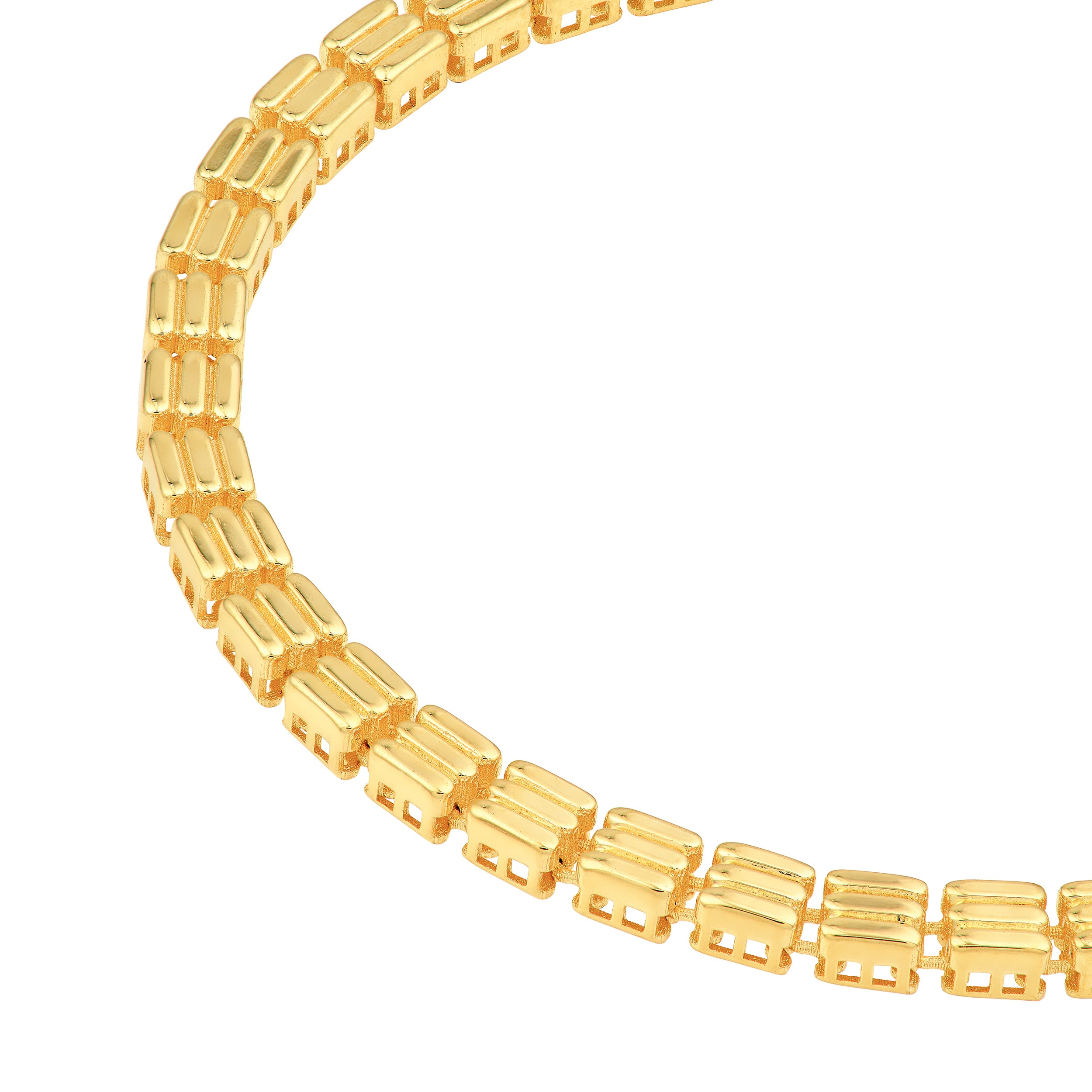 14K Yellow Gold Triple Stripe Gold Square Link Bracelet Birmingham Jewelry Bracelet Birmingham Jewelry 